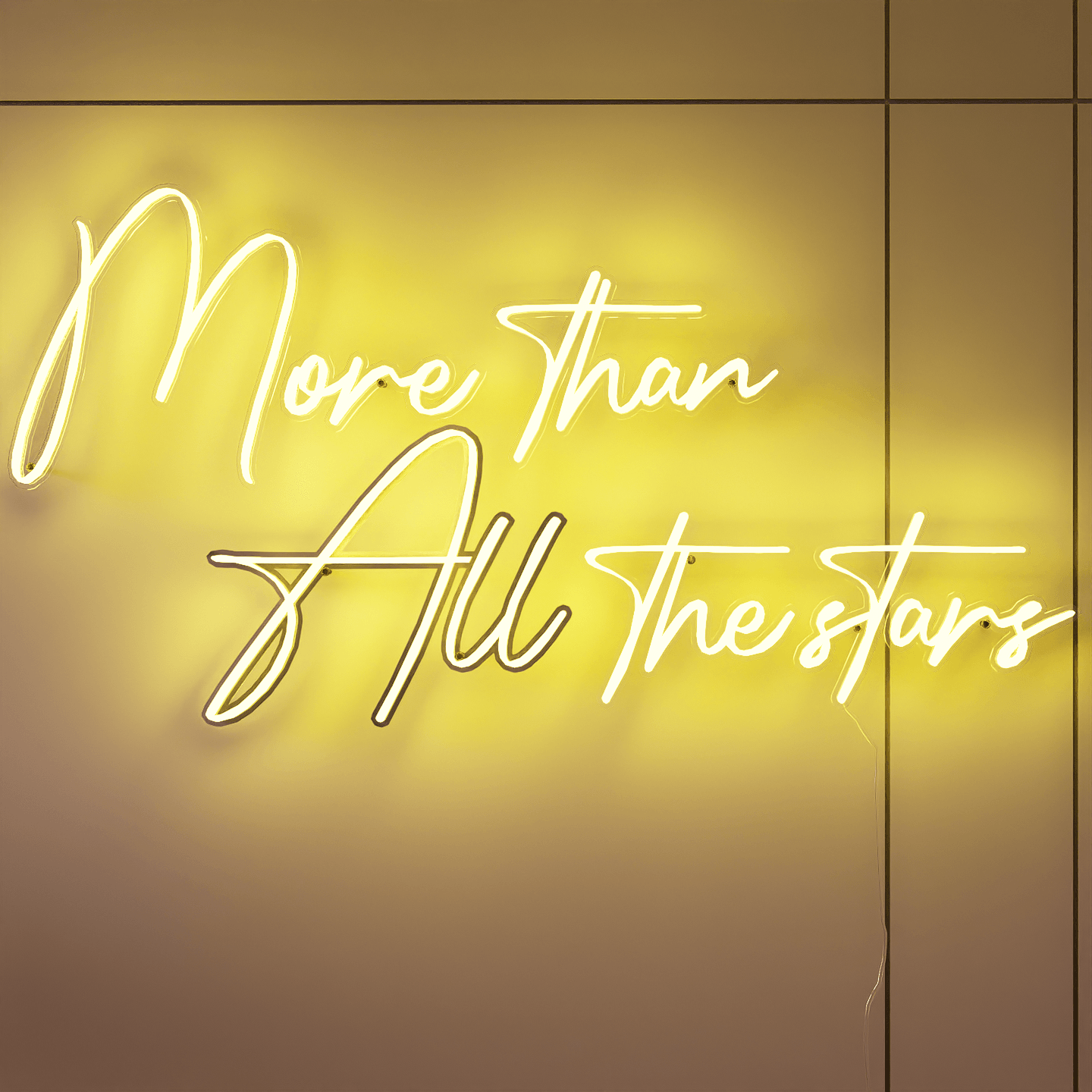 yellow-neon-lights-lit-up-at-night-and-hung-on-the-wall-for-display-more-than-all-the-stars