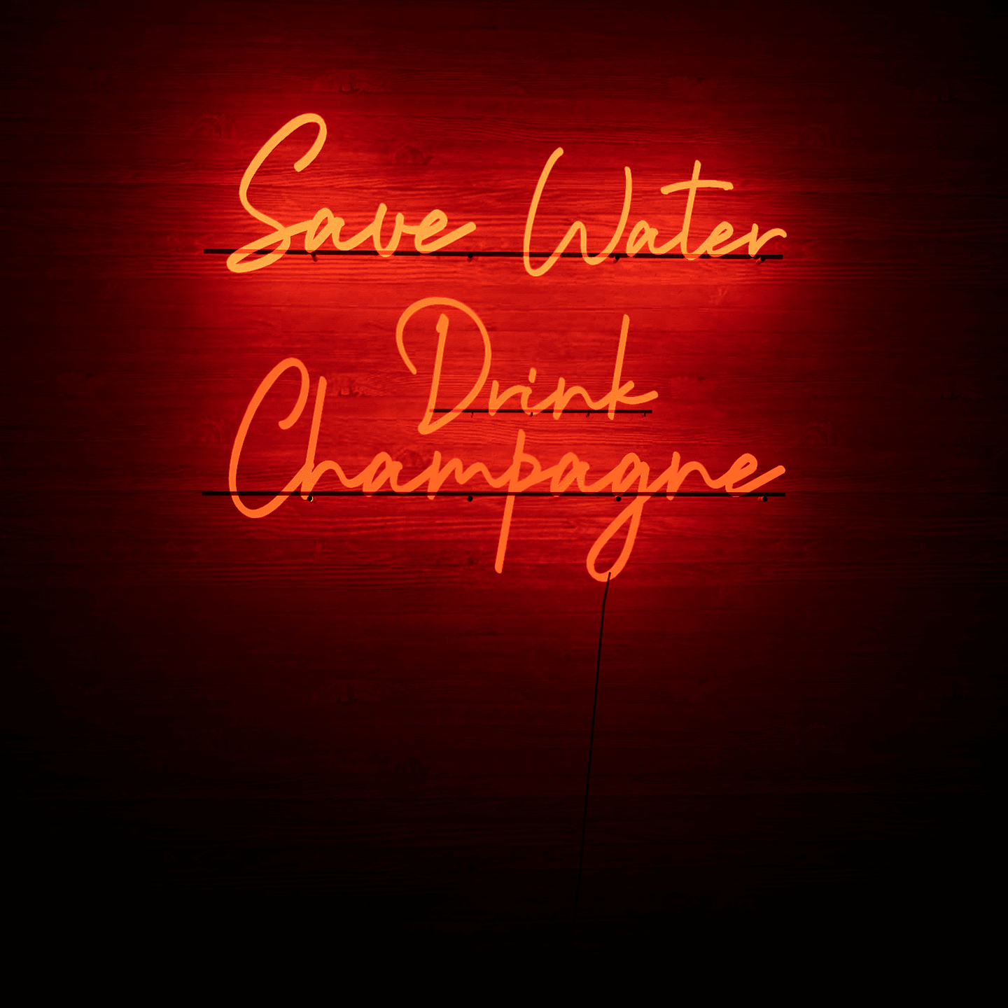 LED Neon Sign-Save Water Drink Champagne