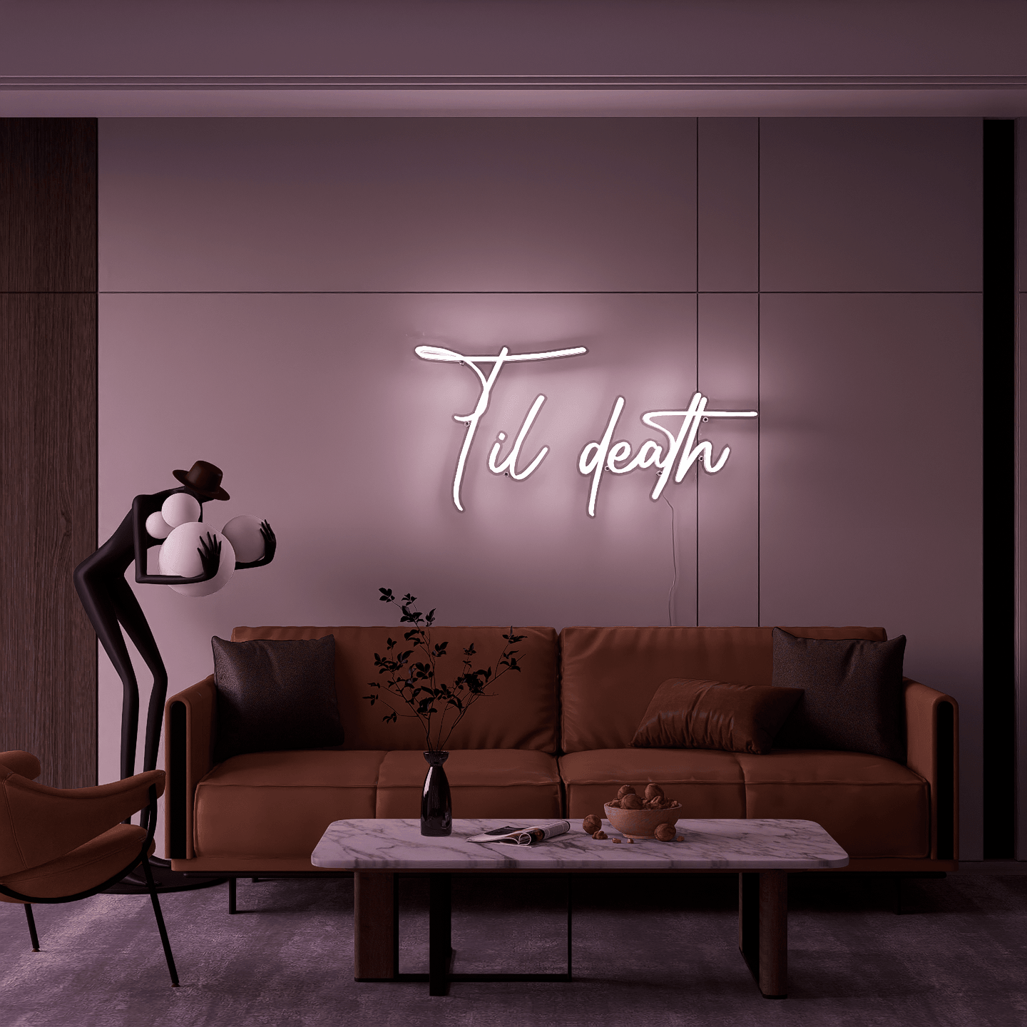 frontal-shot-of-white-neon-lights-lit-up-at-night-and-hung-on-the-wall-for-display-til-death