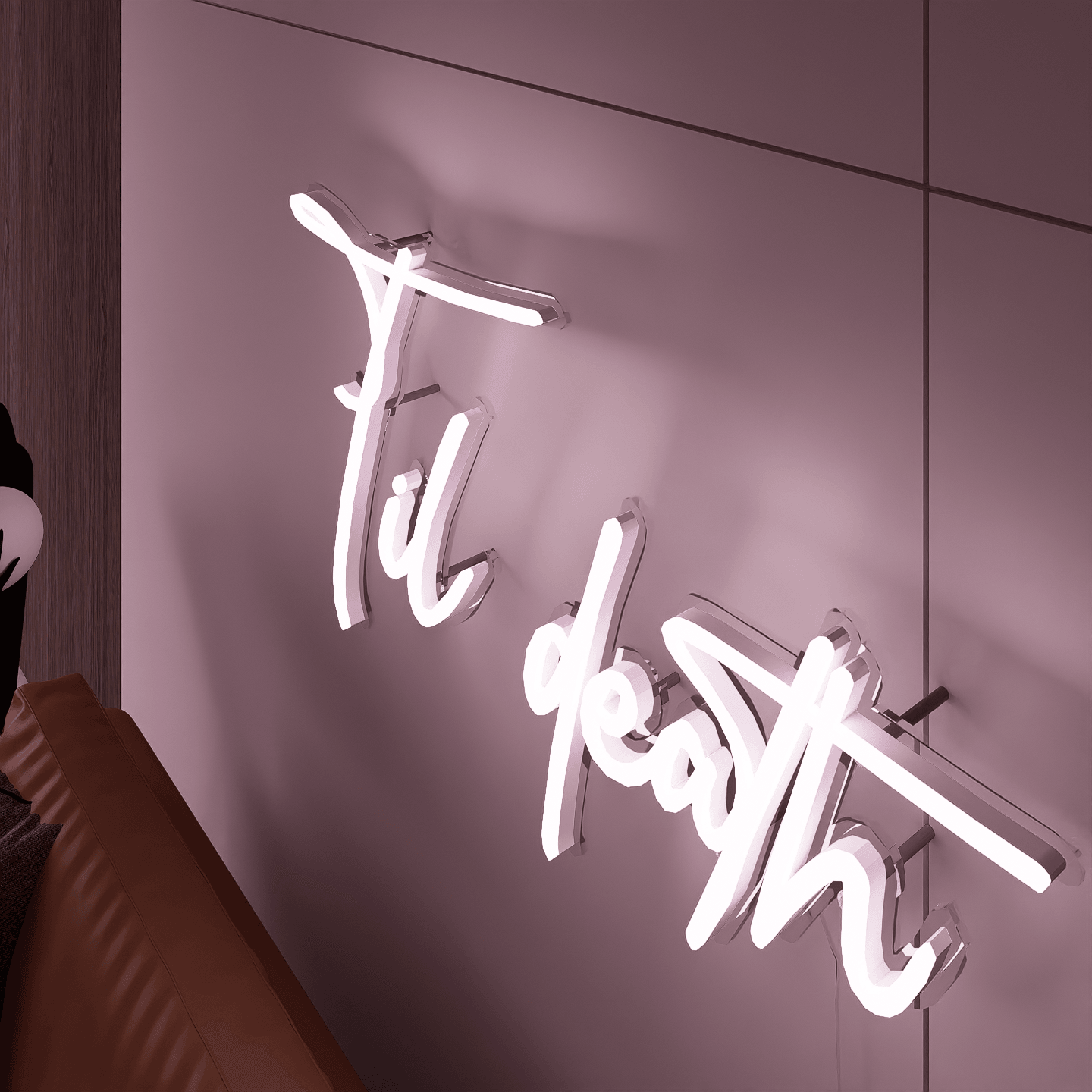 side-shot-of-white-neon-lights-lit-at-night-hanging-on-the-wall-for-display-til-death