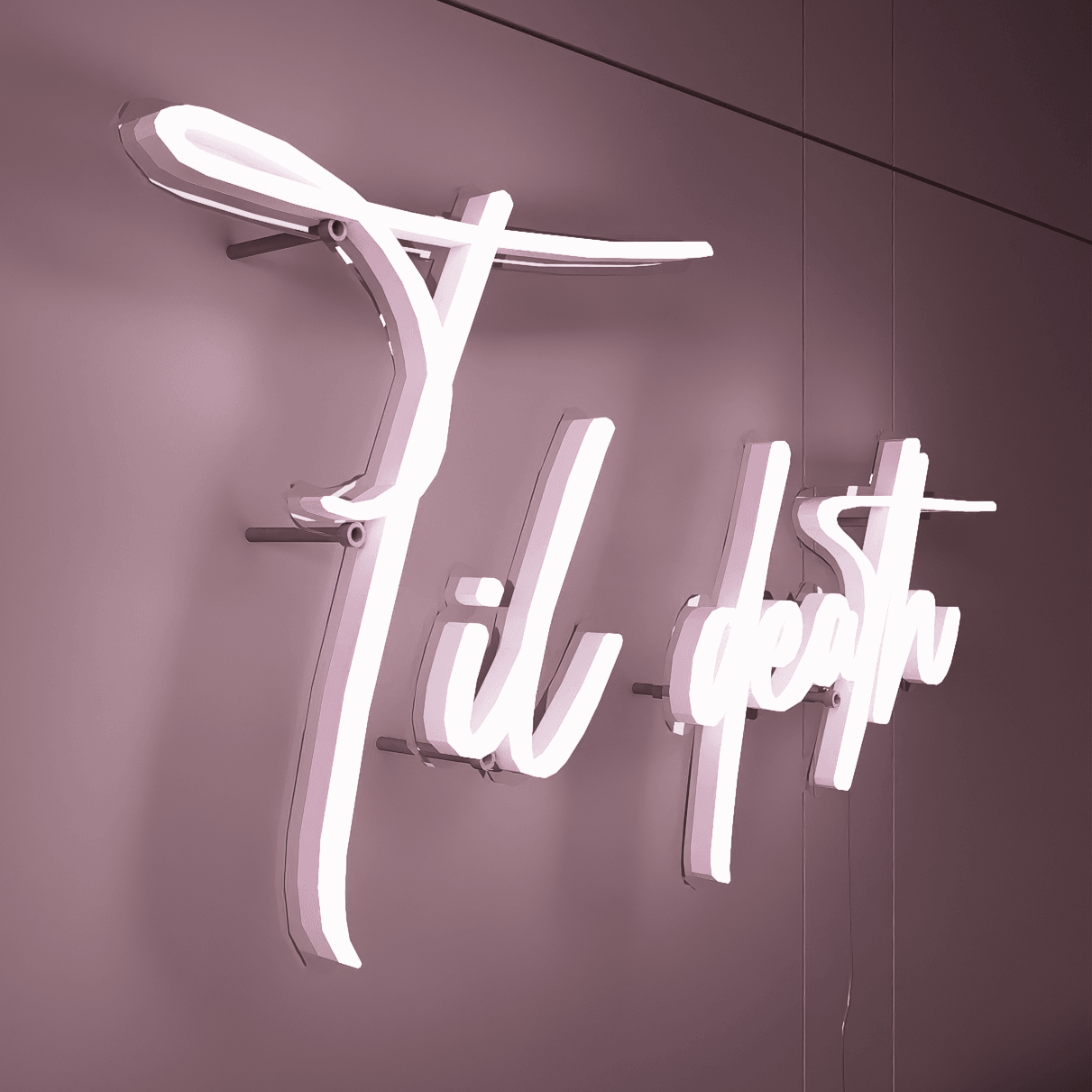 side-shot-of-white-neon-lights-lit-at-night-hanging-on-the-wall-for-display-til-death