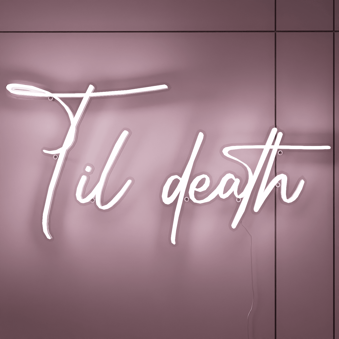 frontal-shot-of-white-neon-lights-lit-up-at-night-and-hung-on-the-wall-for-display-til-death
