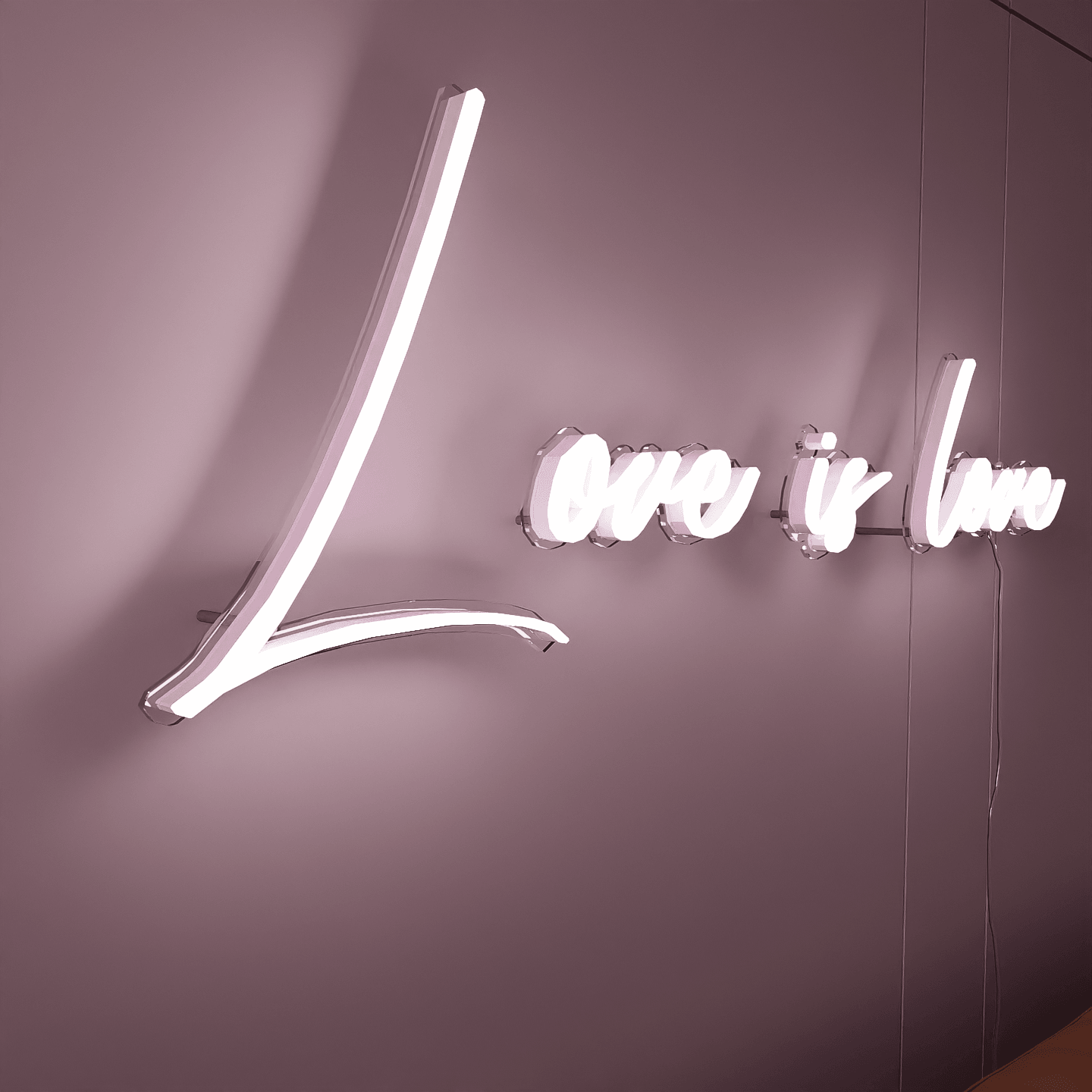 side-shot-of-lit-white-neon-lights-hanging-on-wall-for-display-love-is-love