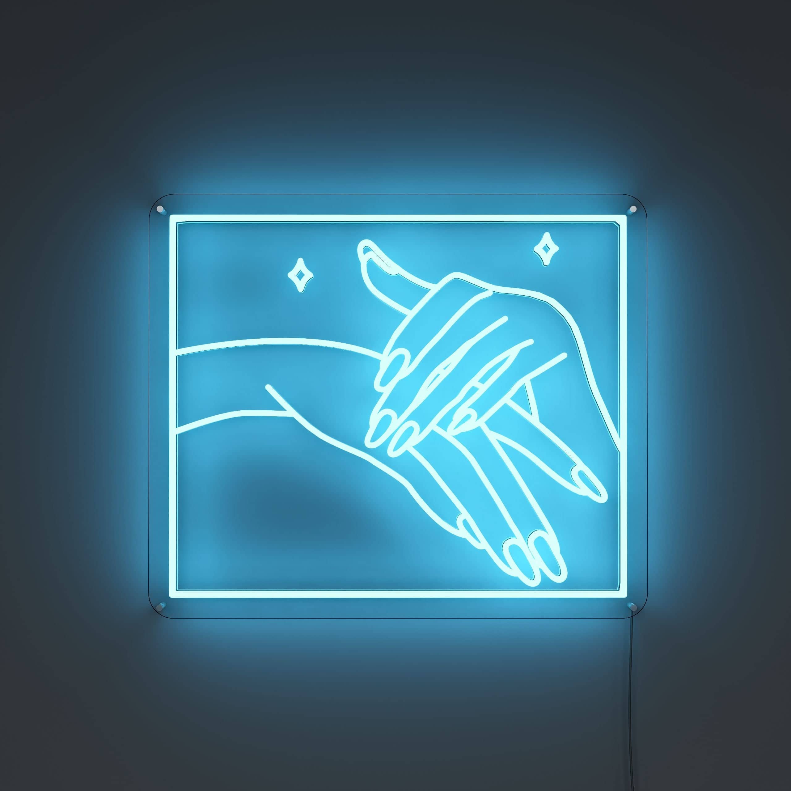 Beauty Nails Neon Sign blue