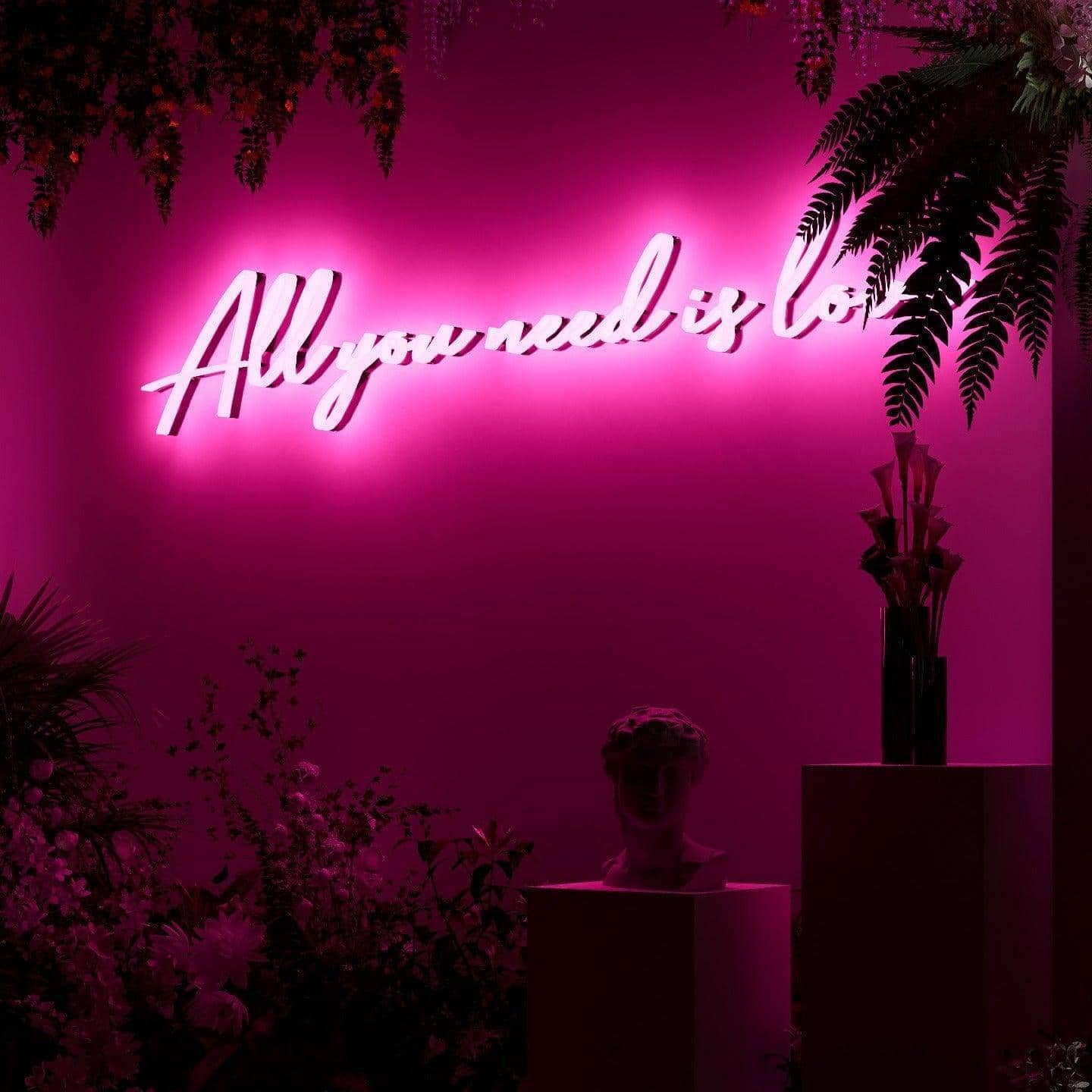 Stylish All You Need Is Love neon sign custom made for weddings