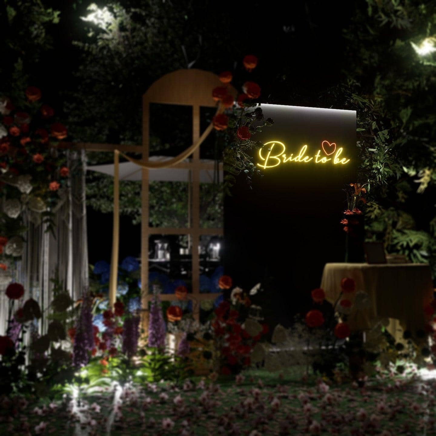 light-up-yellow-neon-lights-hanging-on-the-wall-for-display-bride-to-be-one