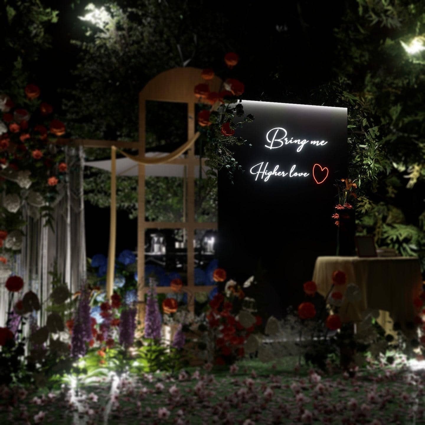 light-up-white-neon-lights-hanging-on-the-wall-for-display-bring-me-higher-love-one
