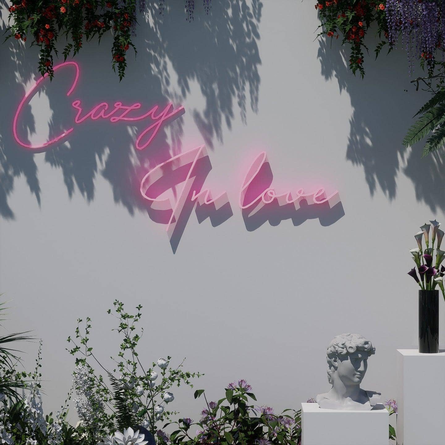 frontal-shot-of-lit-pink-neon-lights-hanging-on-the-wall-for-display-crazy-in-love