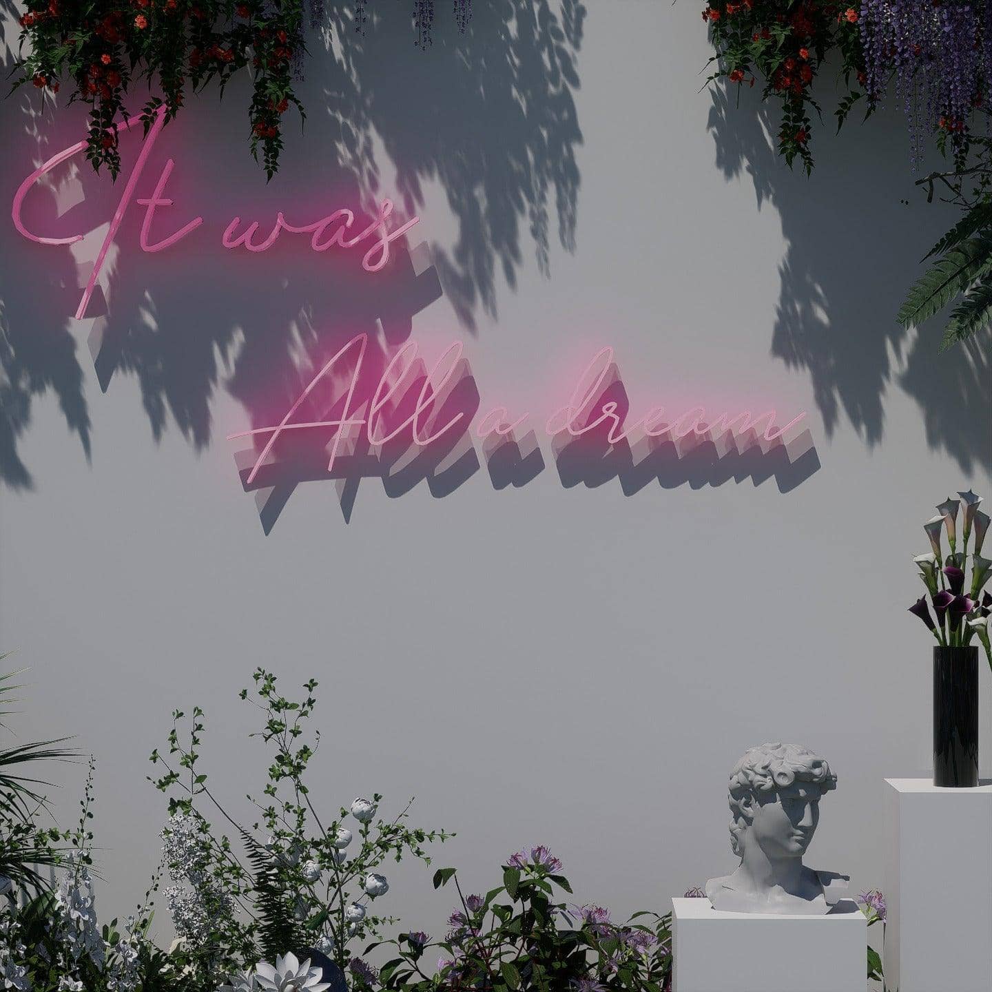 frontal-shot-of-lit-pink-neon-lights-hanging-on-the-wall-for-display-it-was-all-a-dream