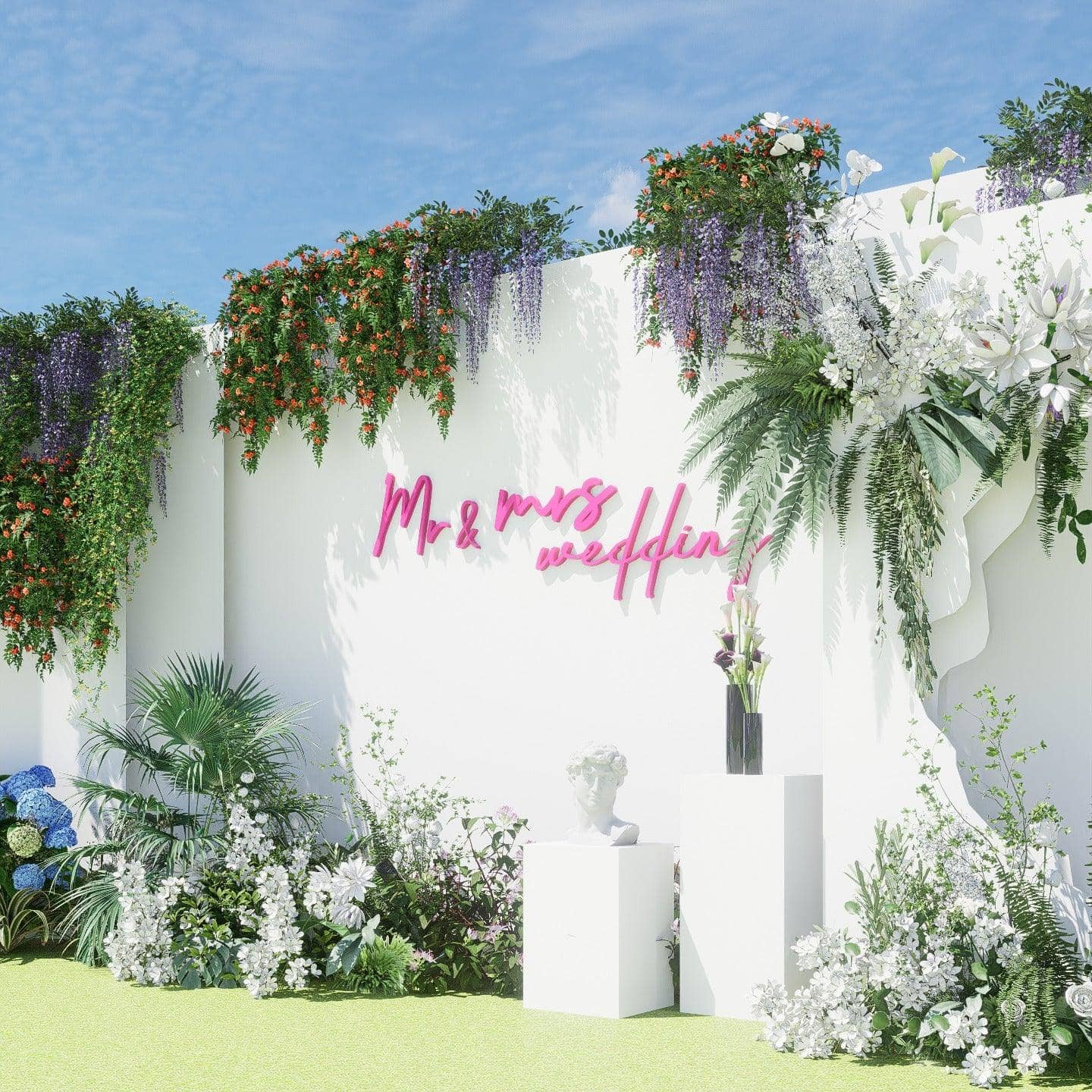 late-lit-pink-neon-light-hanging-on-the-wall-&-mrs-wedding