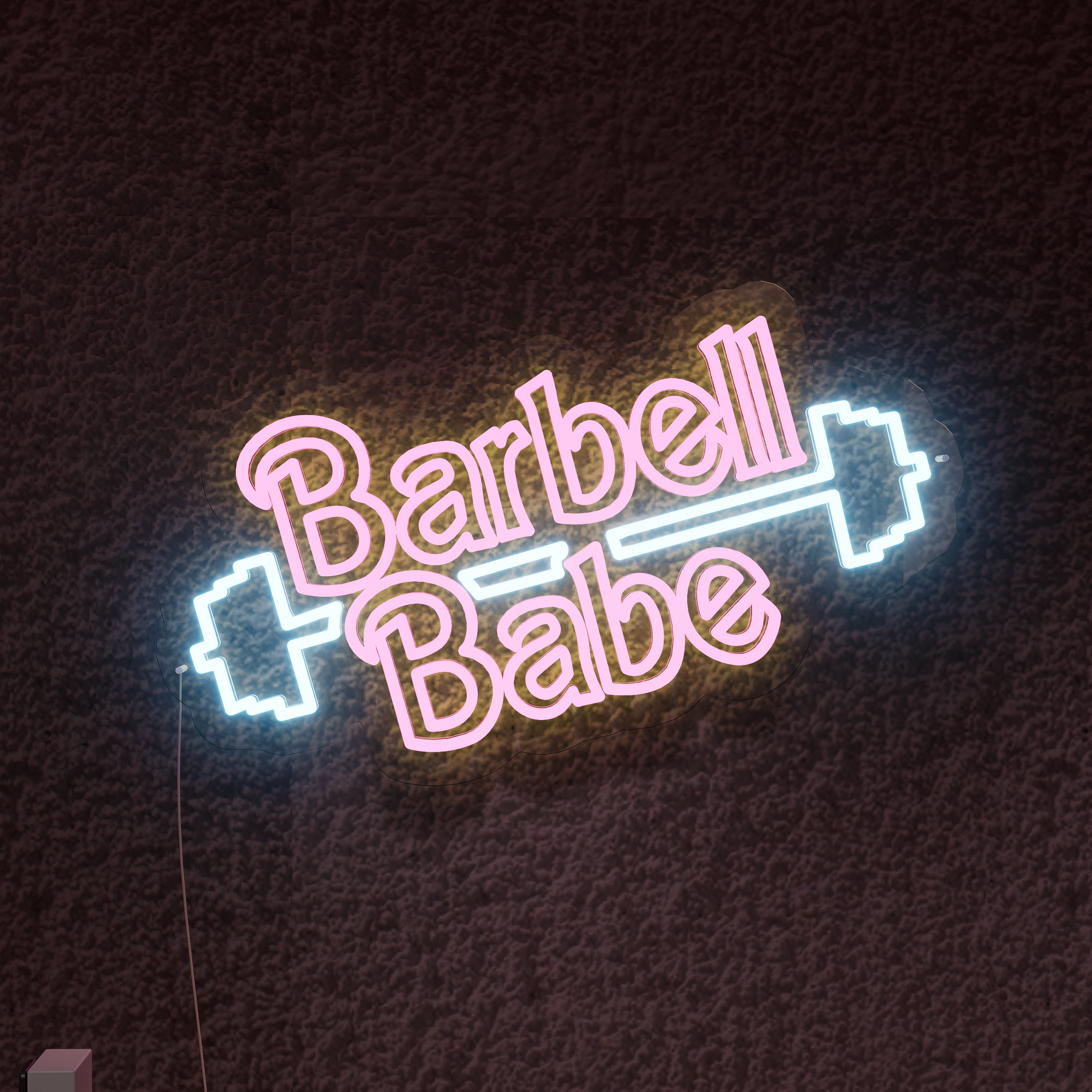 BARBELL NEON SIGNBarbell Neon Sign brings vibrant fitness inspiration to life