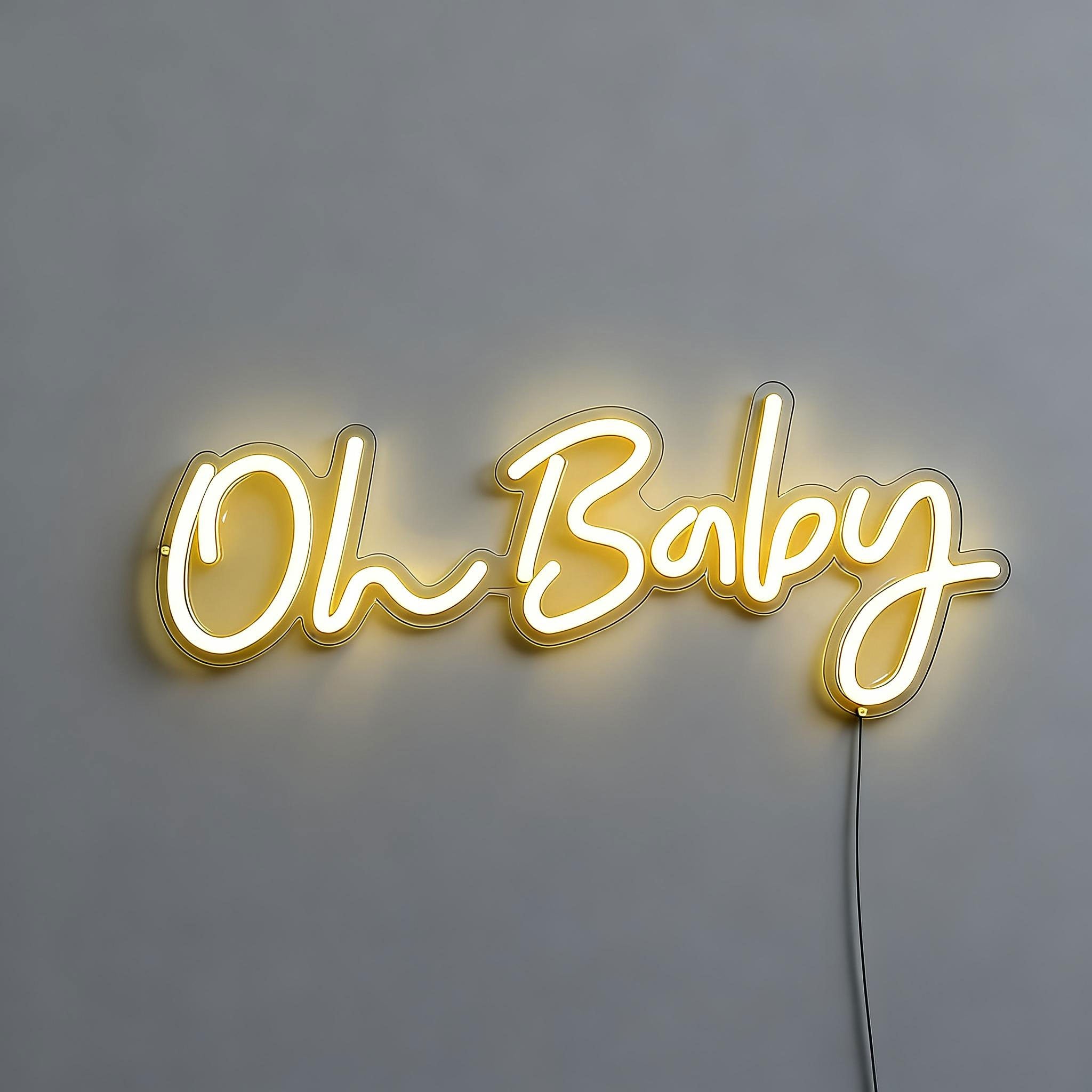 0h Baby Shower Sign in Neon