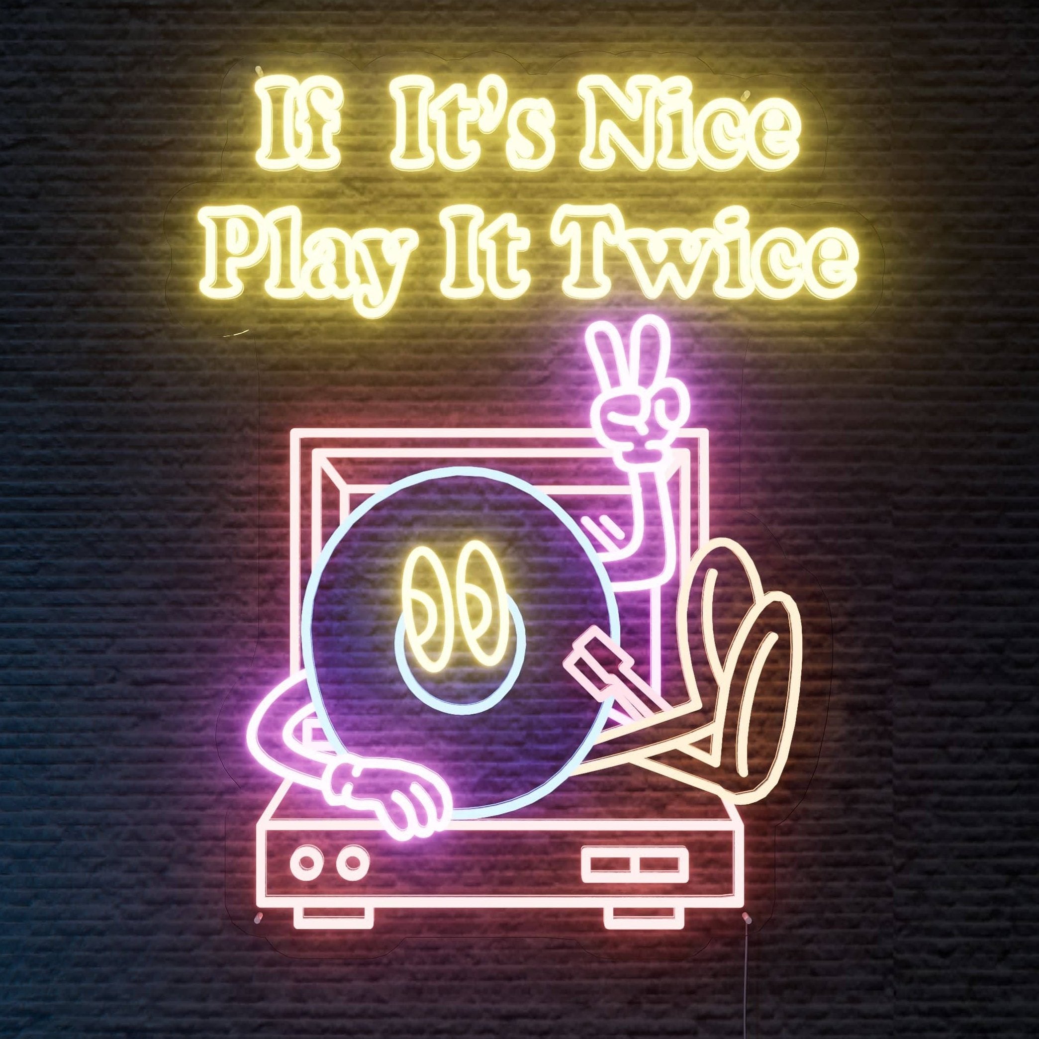 Play It Twice Dj Neon Sign — NeonsignLife™ | Custom LED Neon Sign