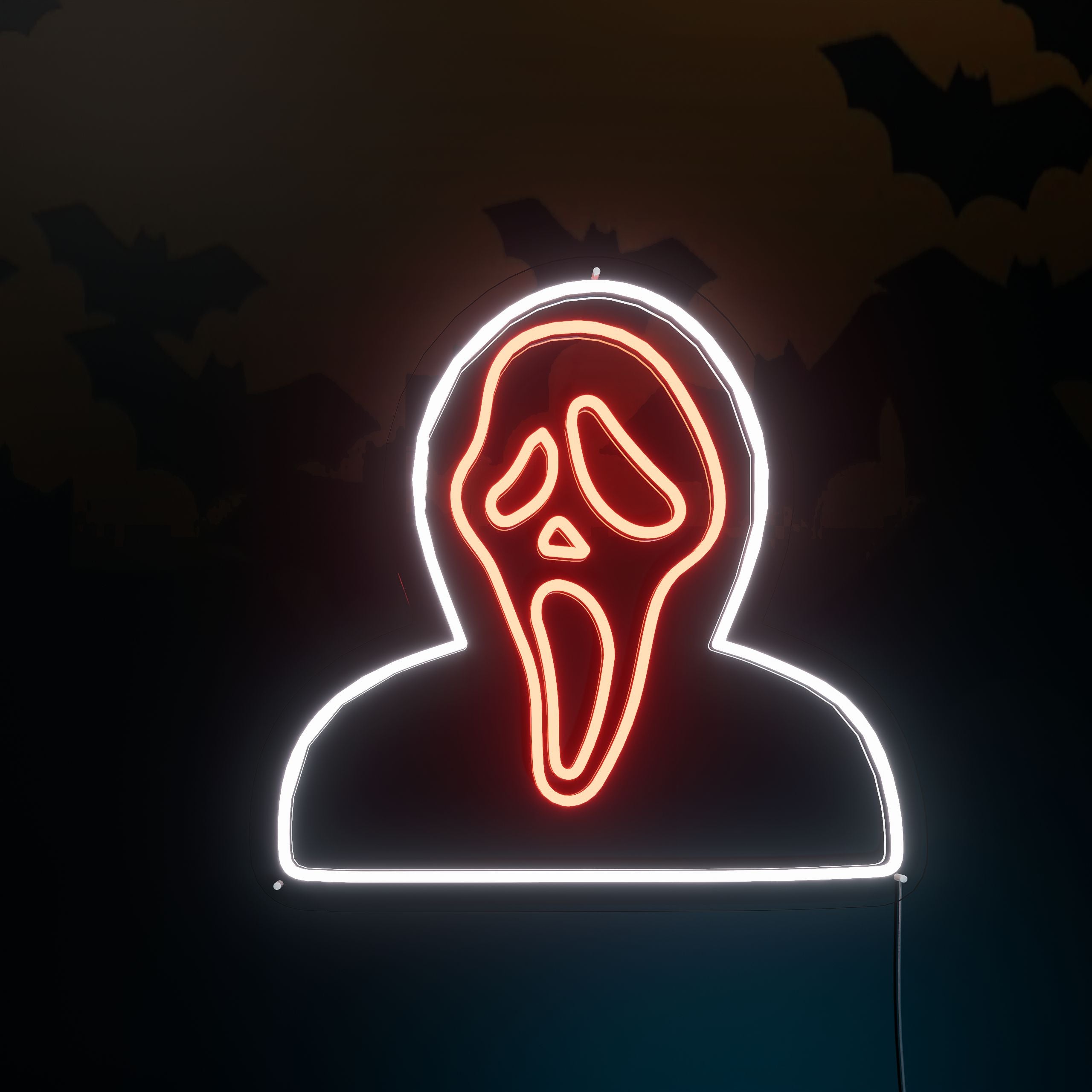 Ghost Neon Sign For Wall Decor Dimmable USB Powered Pumpkin Led Light Sign Halloween Ghost Neon Light For Halloween Party Game Room Neon Decor (Yellow White - View #13