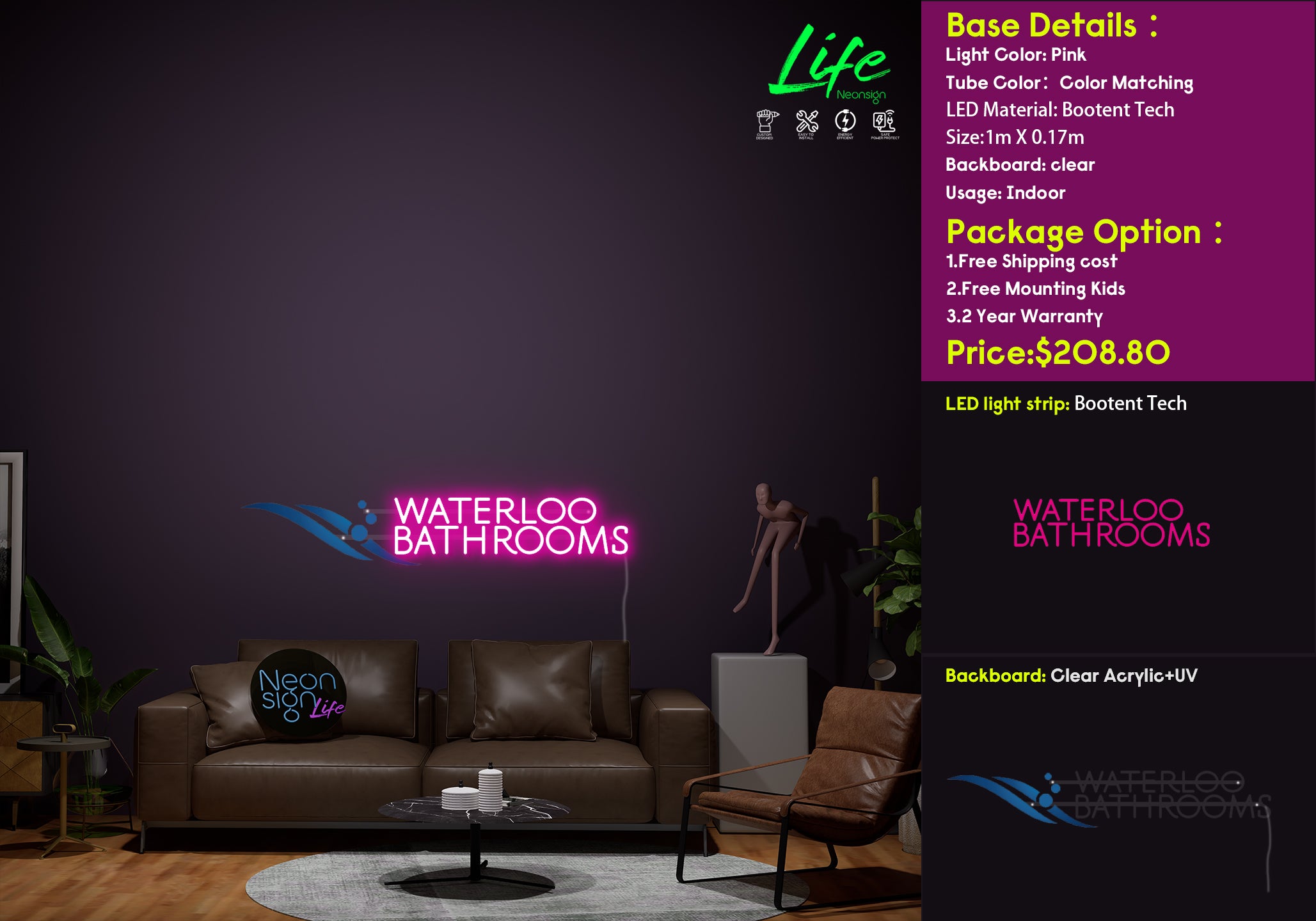 Z0169 Customized LOGO to info@waterloobathroomswirral.com