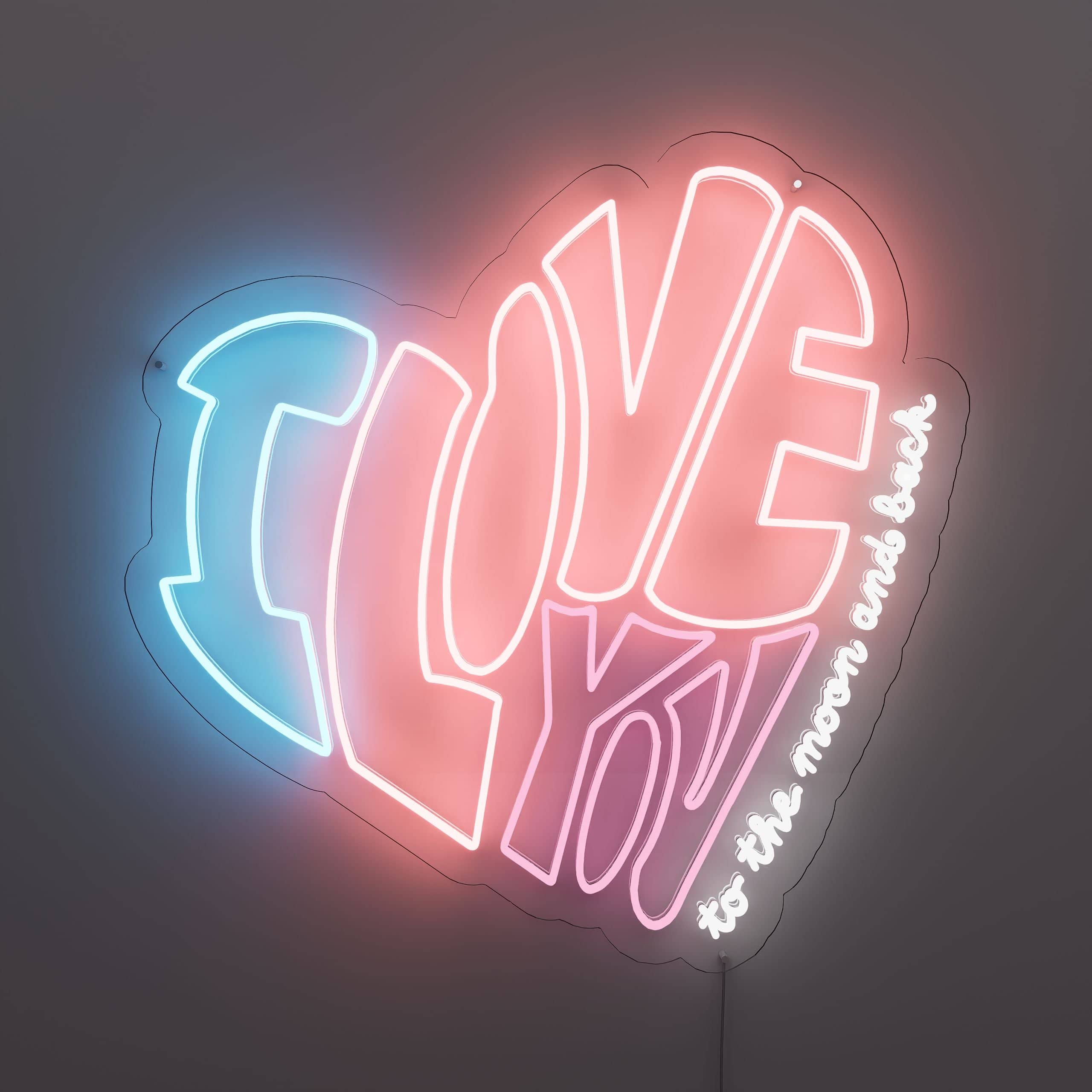 Love you heart neon sign adds warmth to living rooms