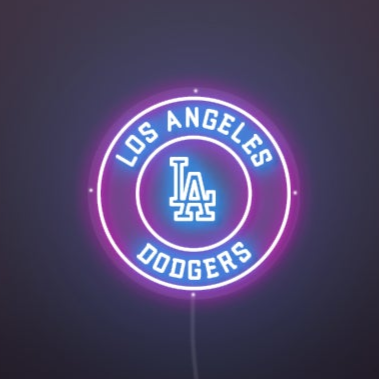 Los Angeles Dodgers Neon Sign Team Logo