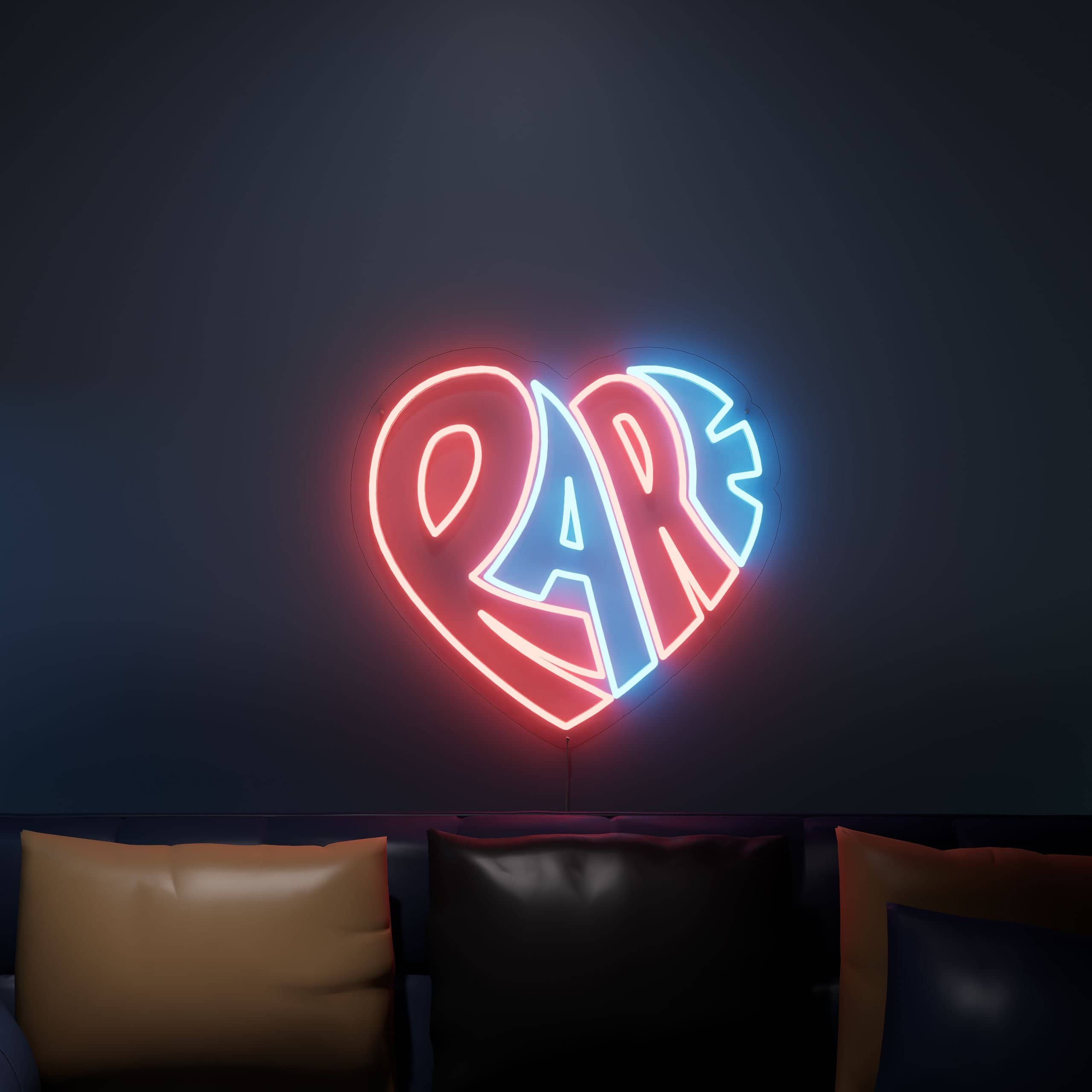 Add warmth with Rare Love Neon Sign in your space