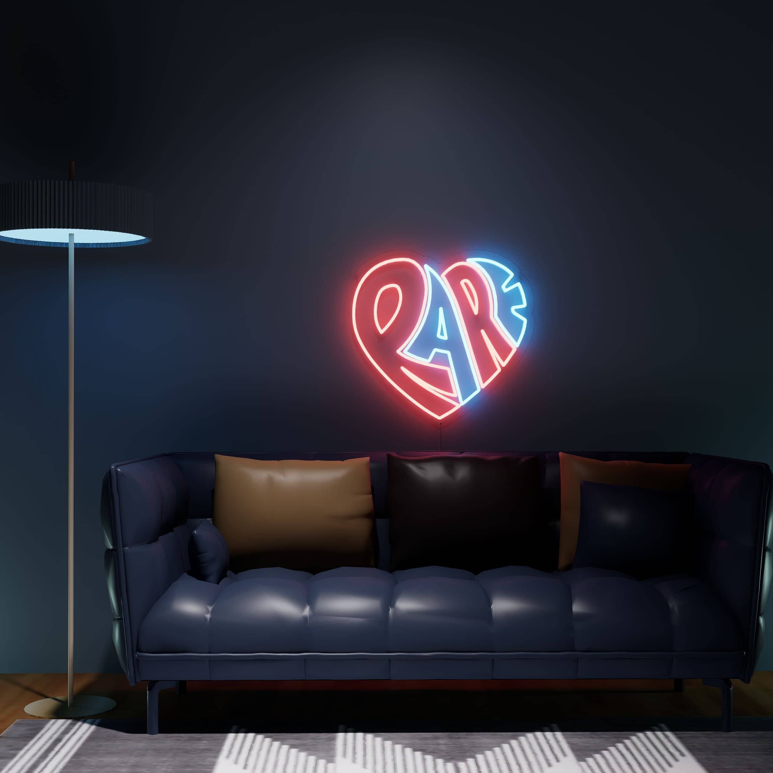 Rare Love Neon Sign a fusion of art and light