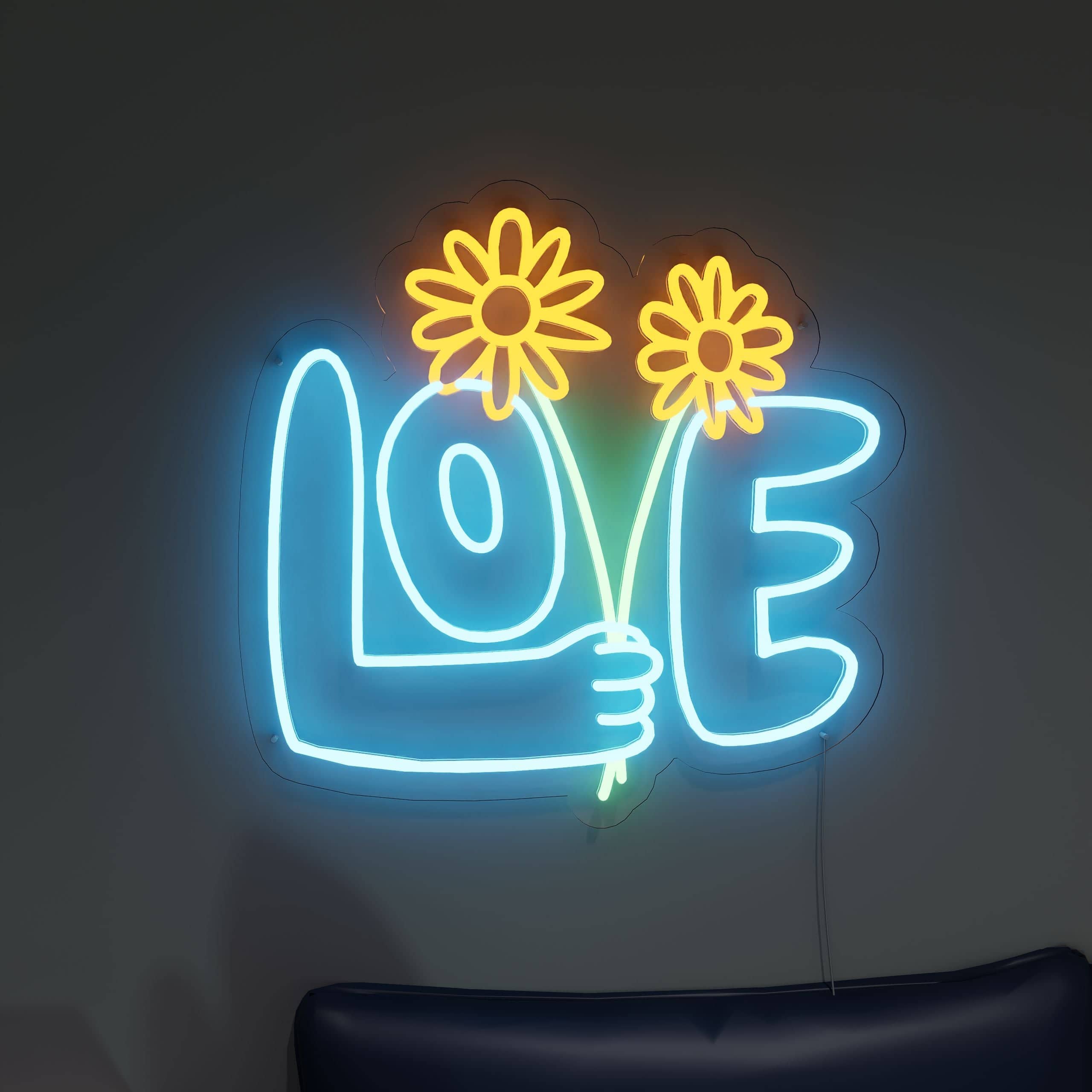 Floral design Love of Flower Neon brightens home decor