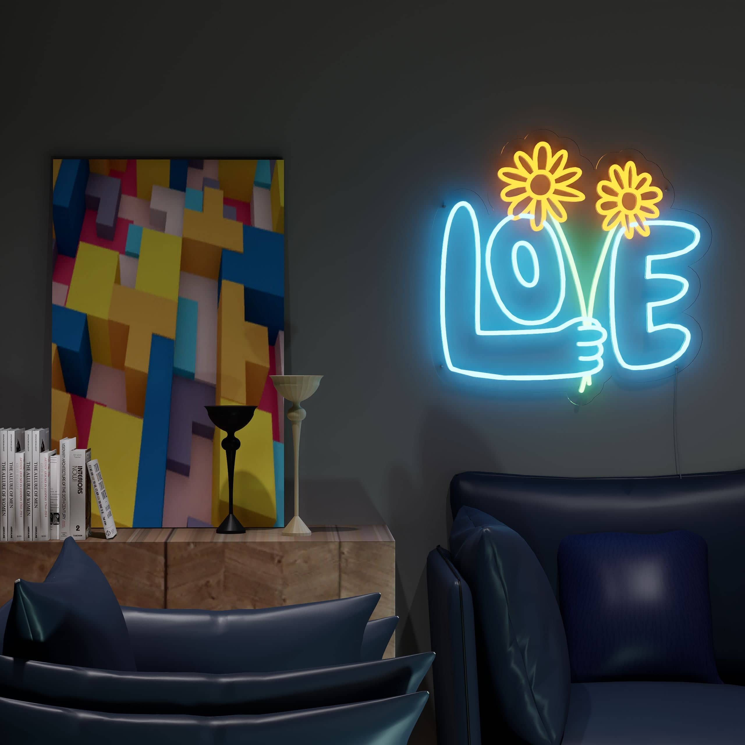 Express warmth with Love of Flower Neon Sign lighting
