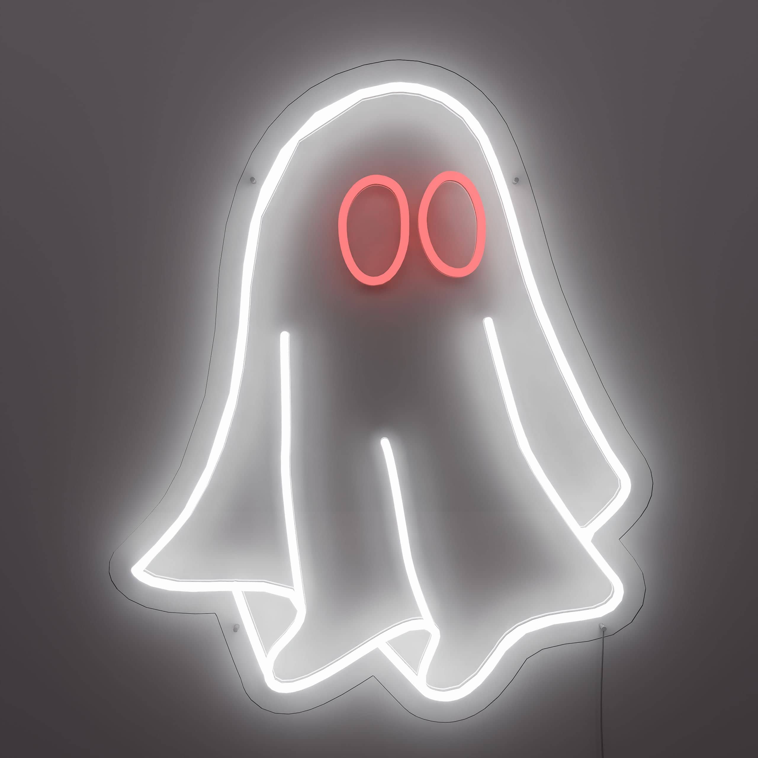 Glowing Specter neon sign art brightens your living room