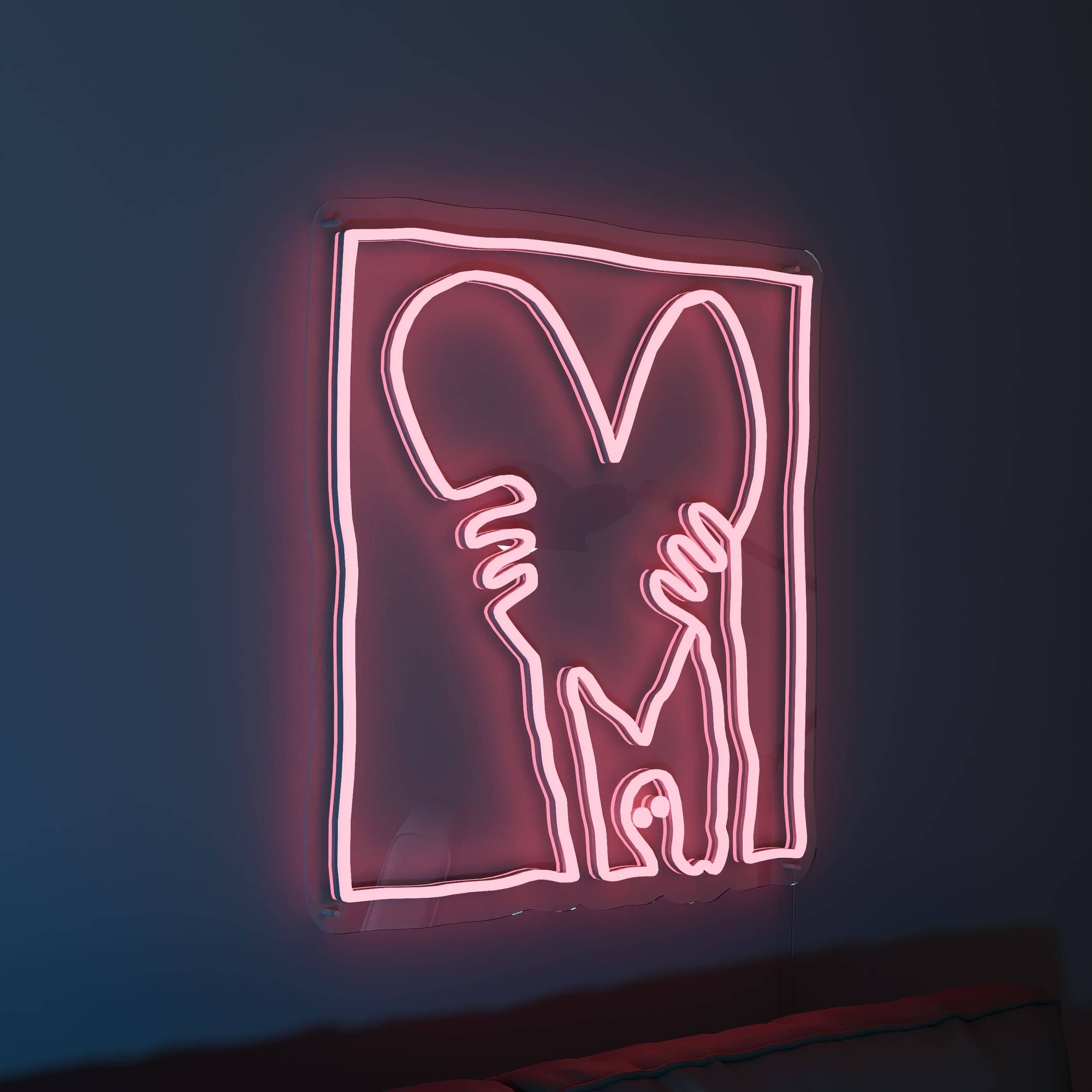 Radiant red neon sign spells out heartfelt love