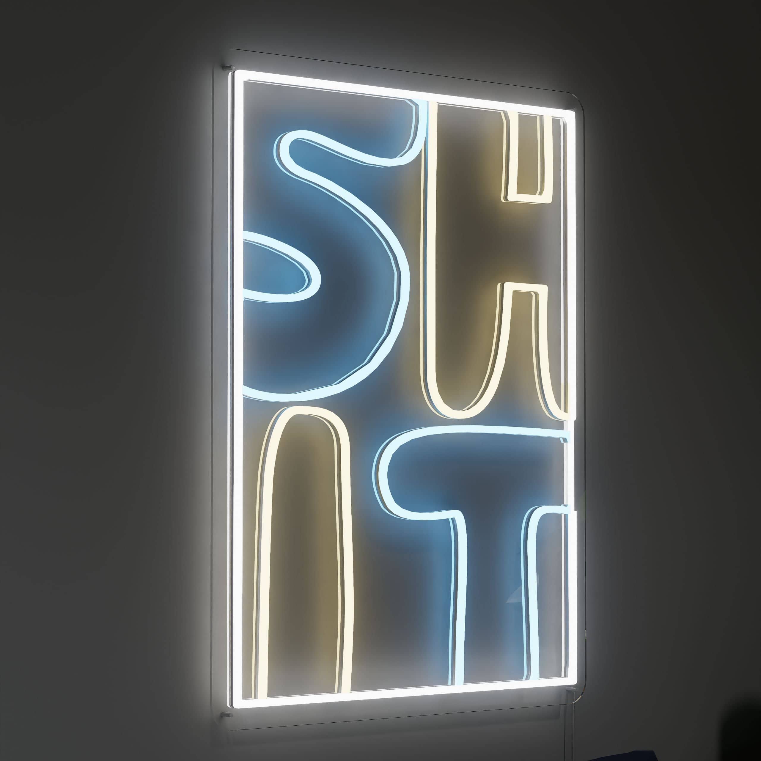 Bright neon bar signs energize workout areas