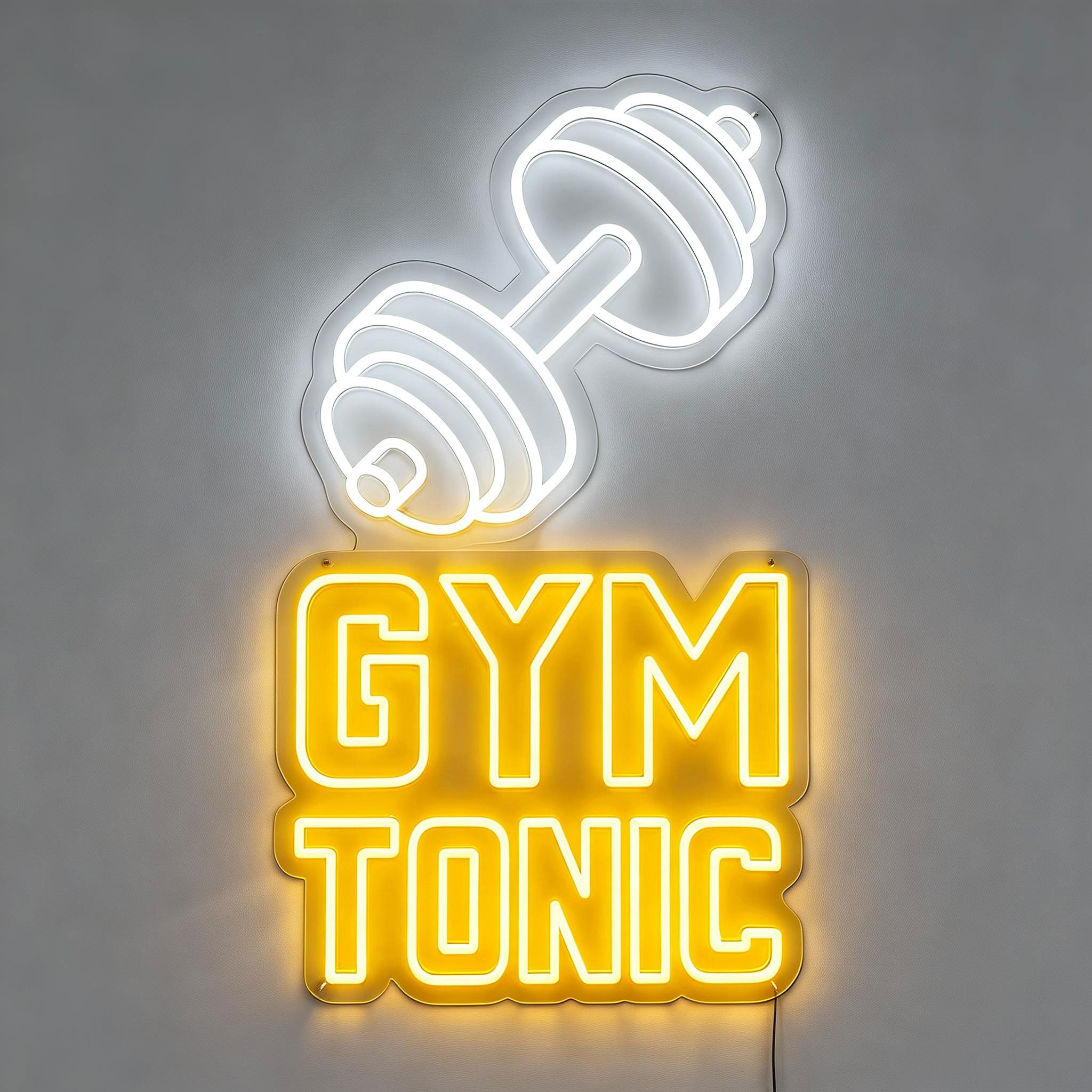Barbell Neon Sign Gym Tonic