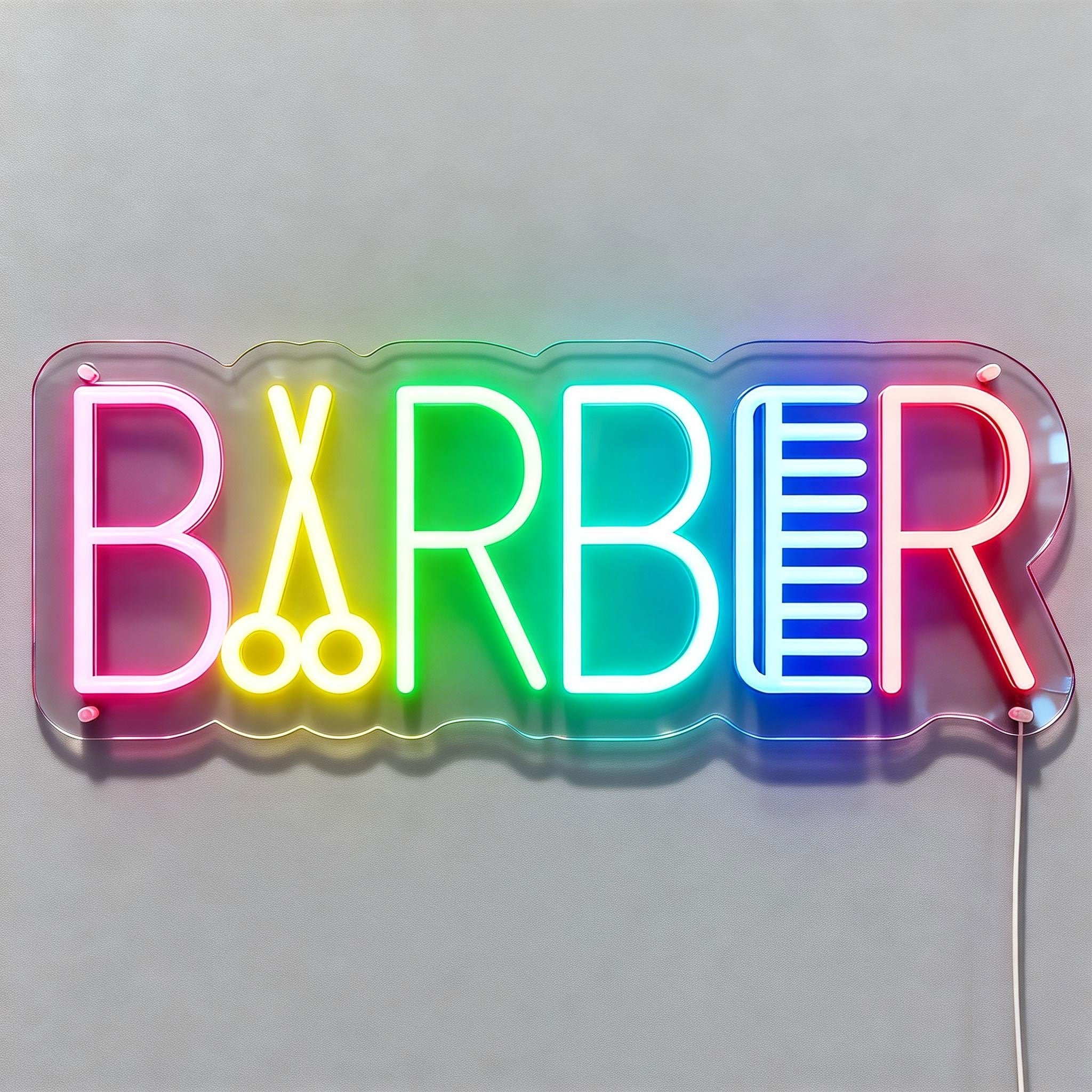 Barber Sign in Neon