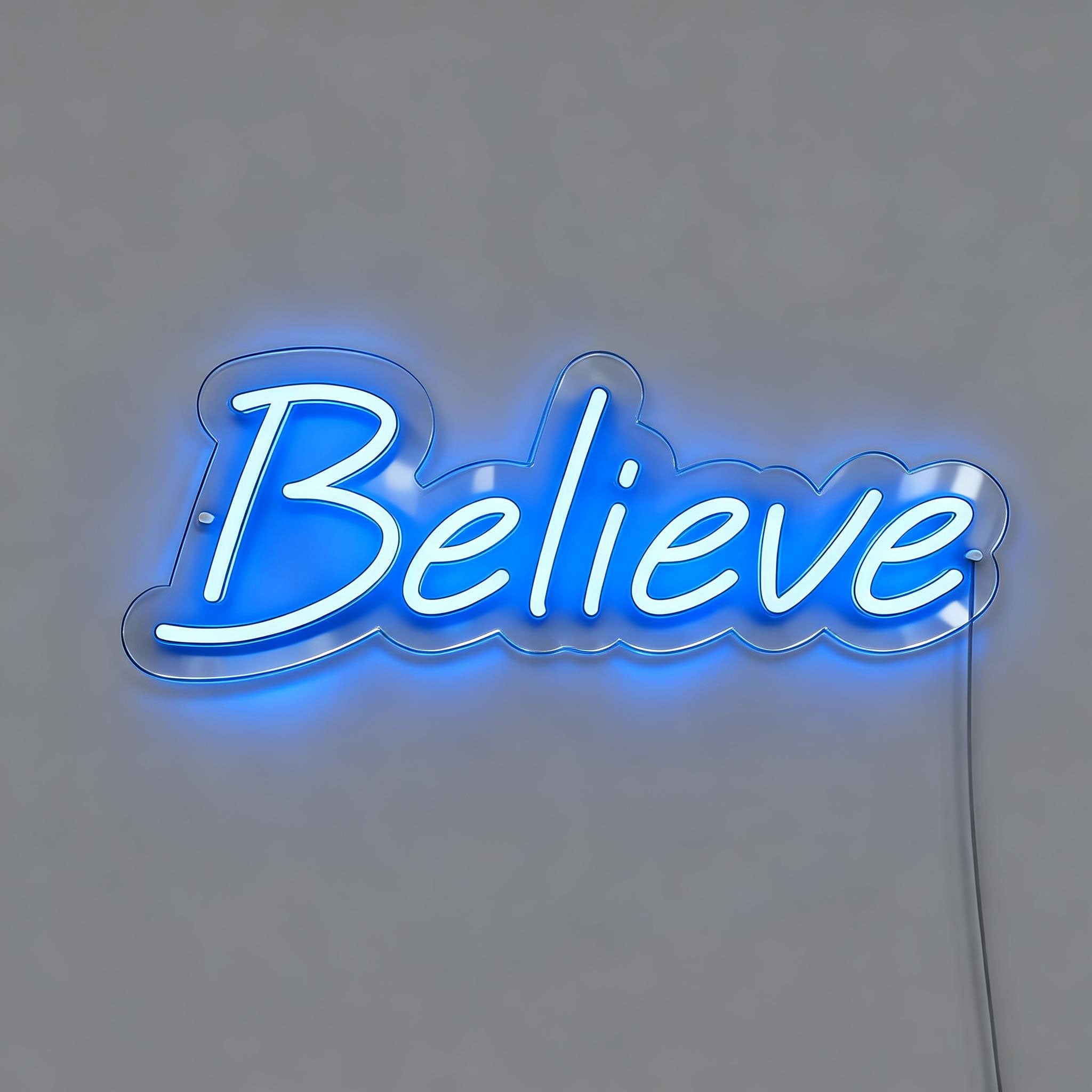 Believe Sign in Neon