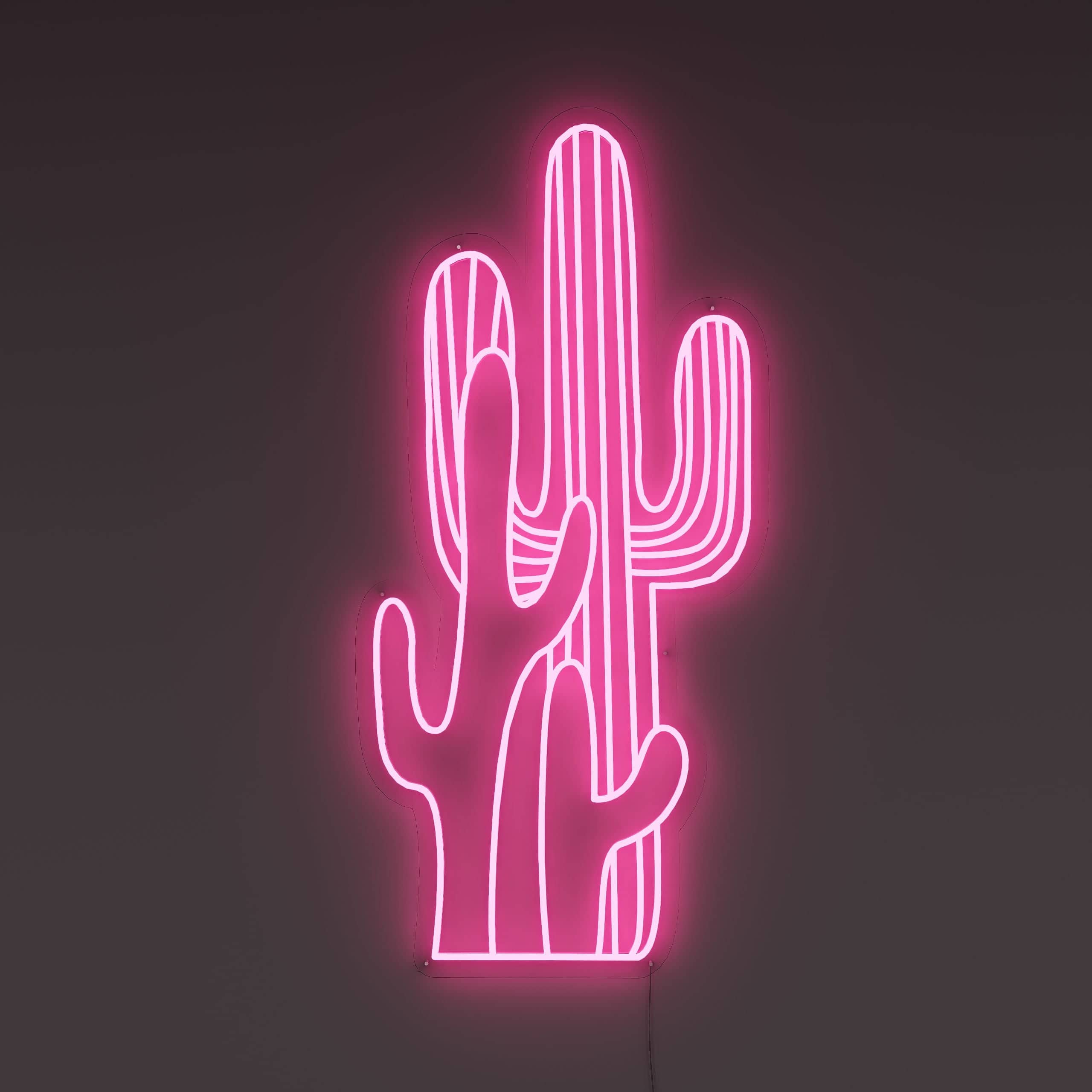 Multicolor Cactus Neon Sign