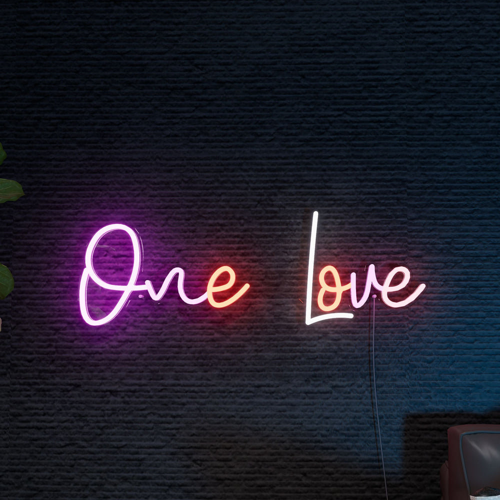 Colorful Neon One Love — NeonsignLife™ | Custom LED Neon Sign & Wall ...