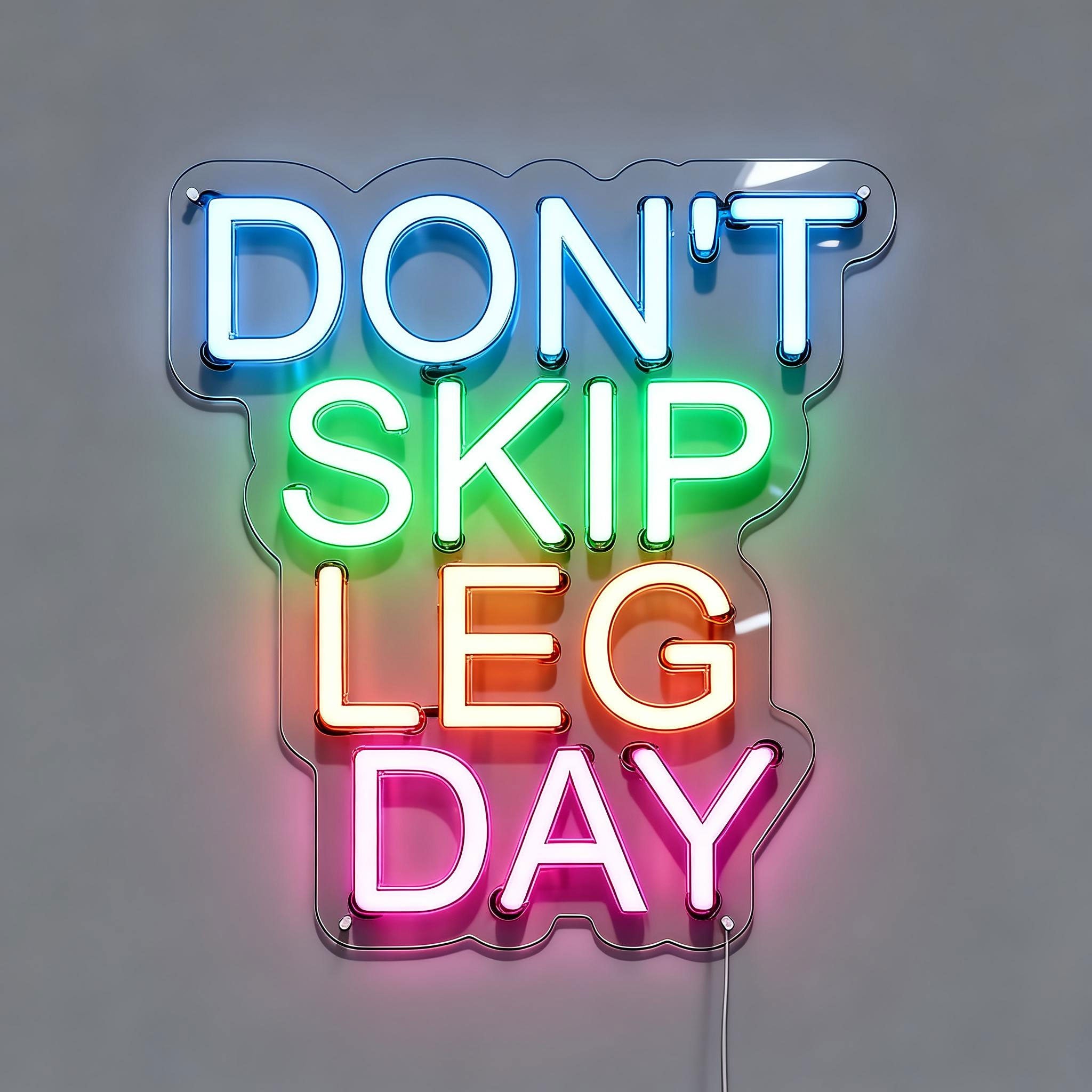 Don't Skip Leg Day Gym Neon Sign