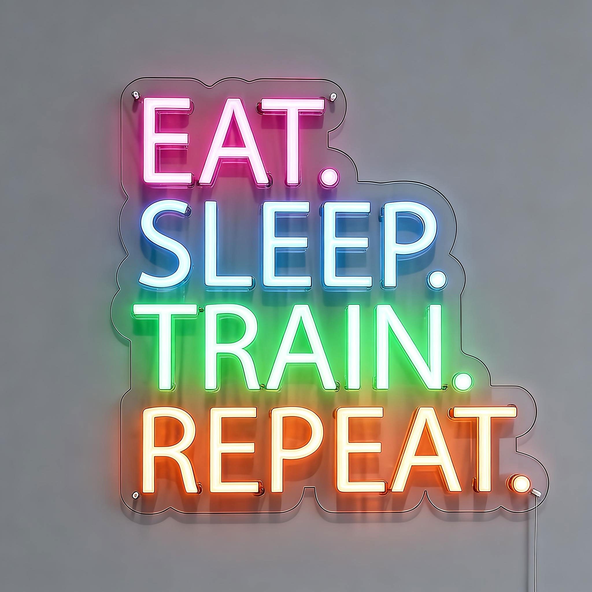 Eat Sleep Train Repeat GYM Neon Sign