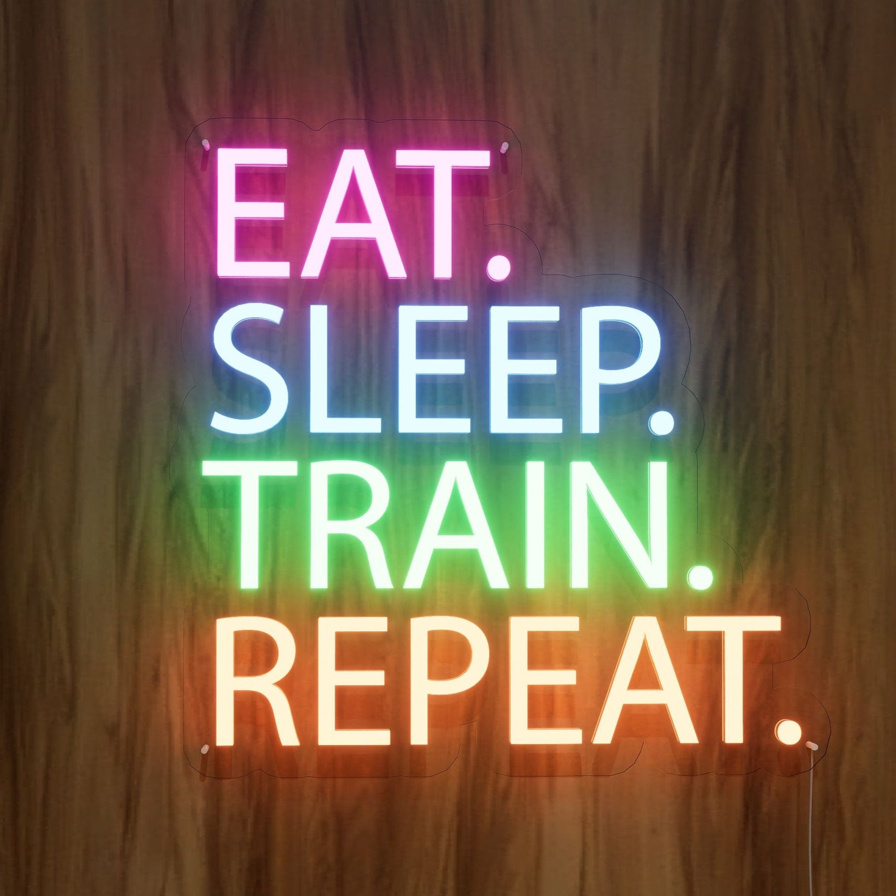 Eat Sleep Train GYM Neon Sign font