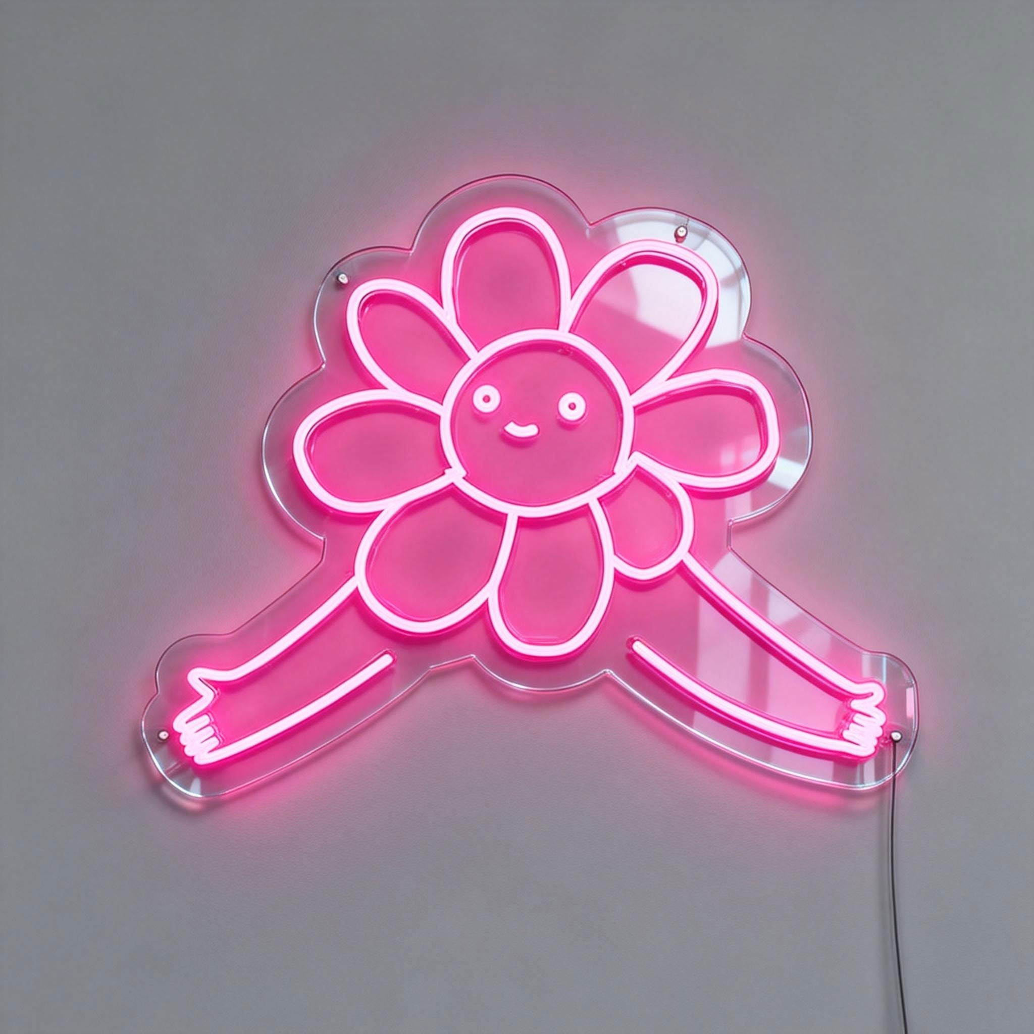 Give Me a Hug Flower Neon Sign