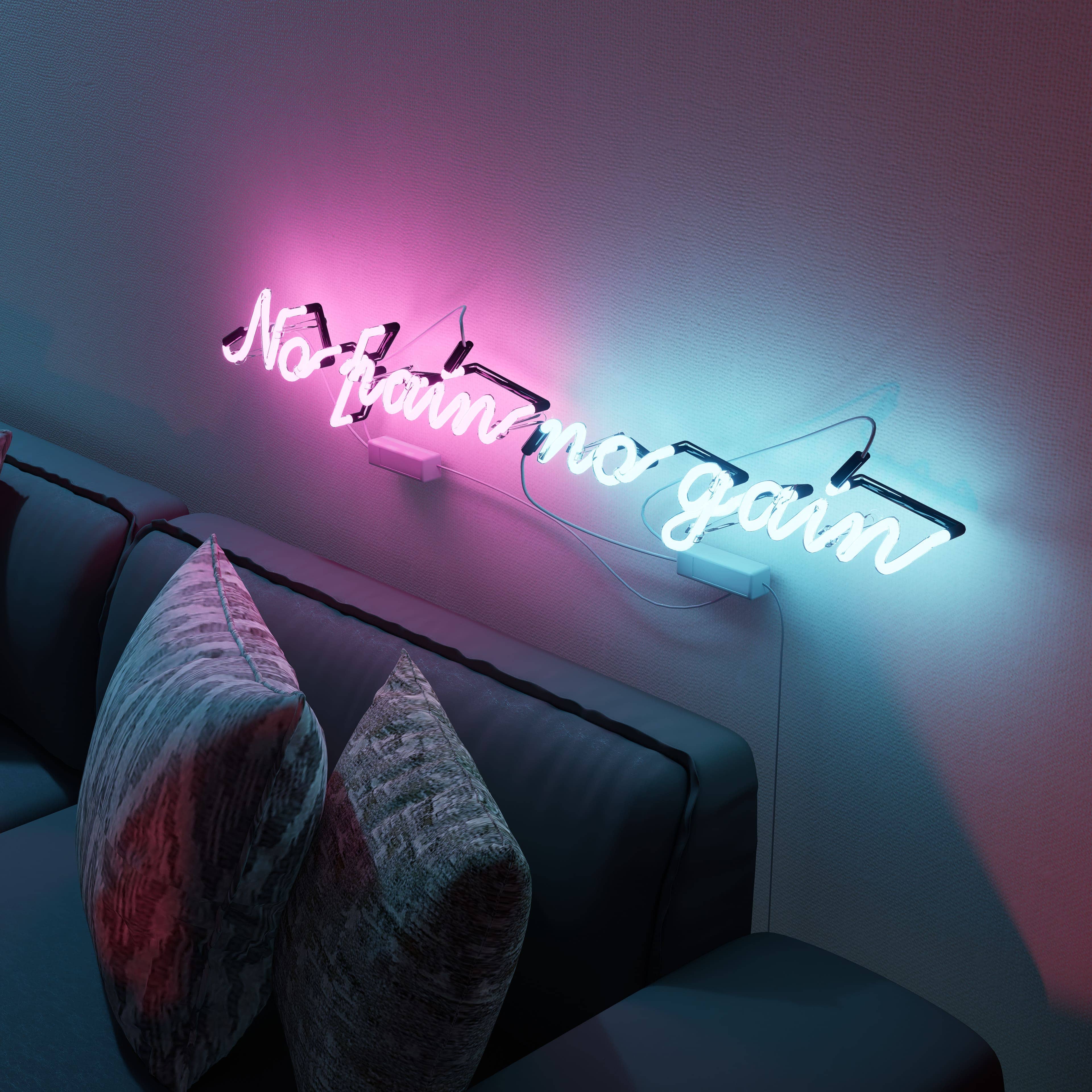 Retro neon sign featuring No pain no gain perfect for unique interiors