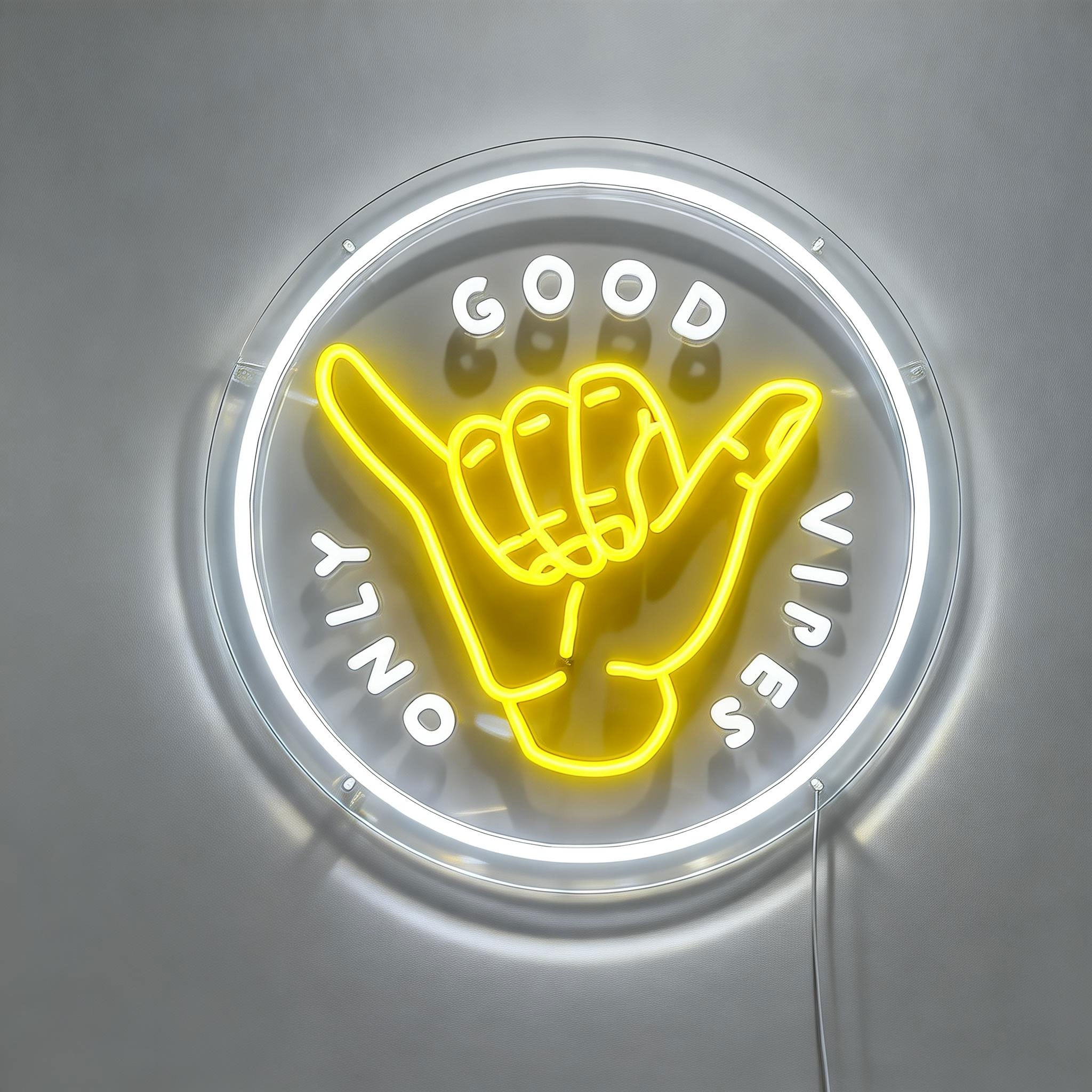 Hands for Good Vibes Neon Sign