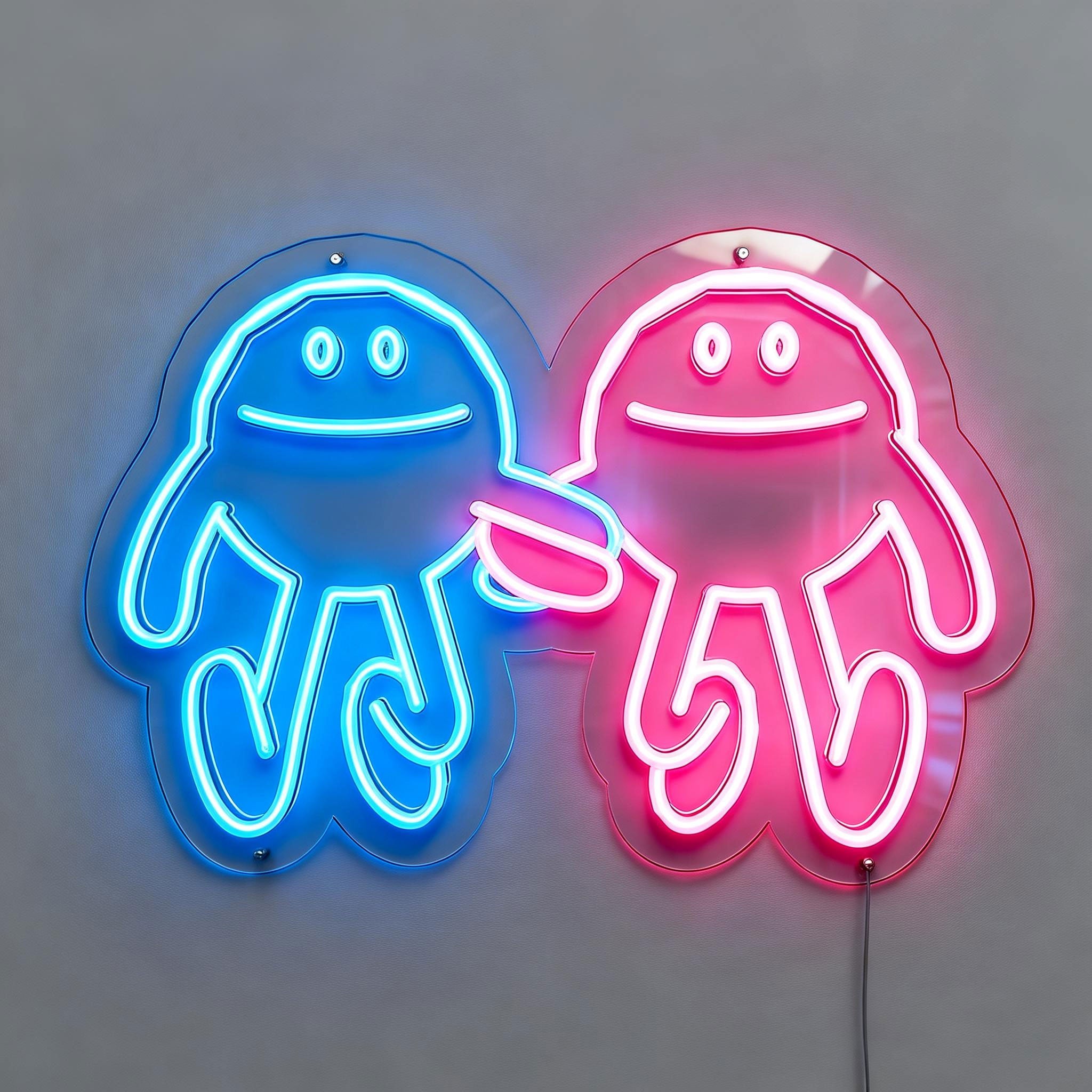 Hands with Smile Neon Sign
