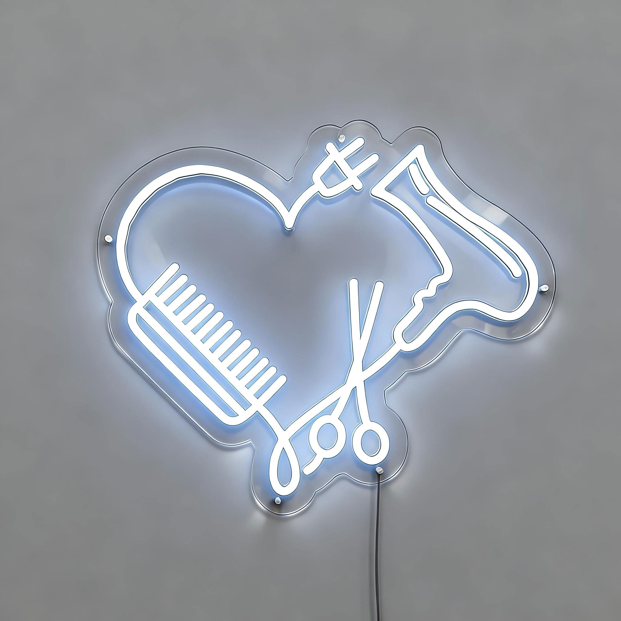 Heart Shape Barber Shop Sign