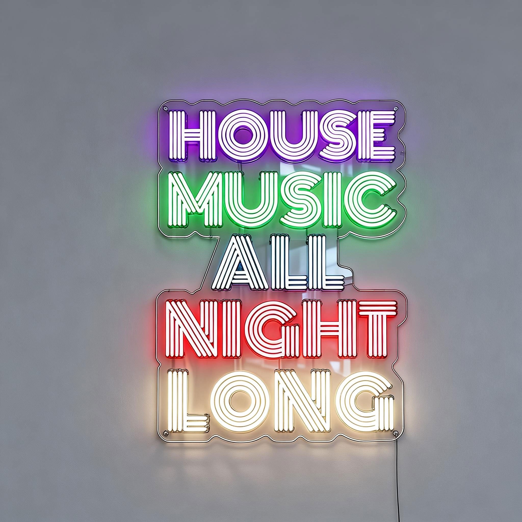 House Music All Night Music Neon Sign