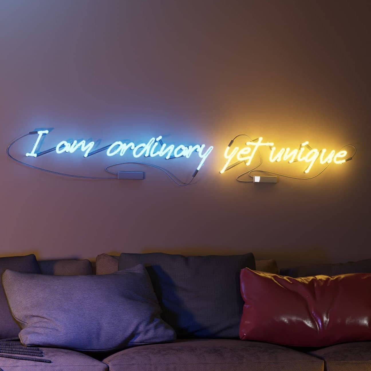 I am ordinary yet unique neon sign vintage