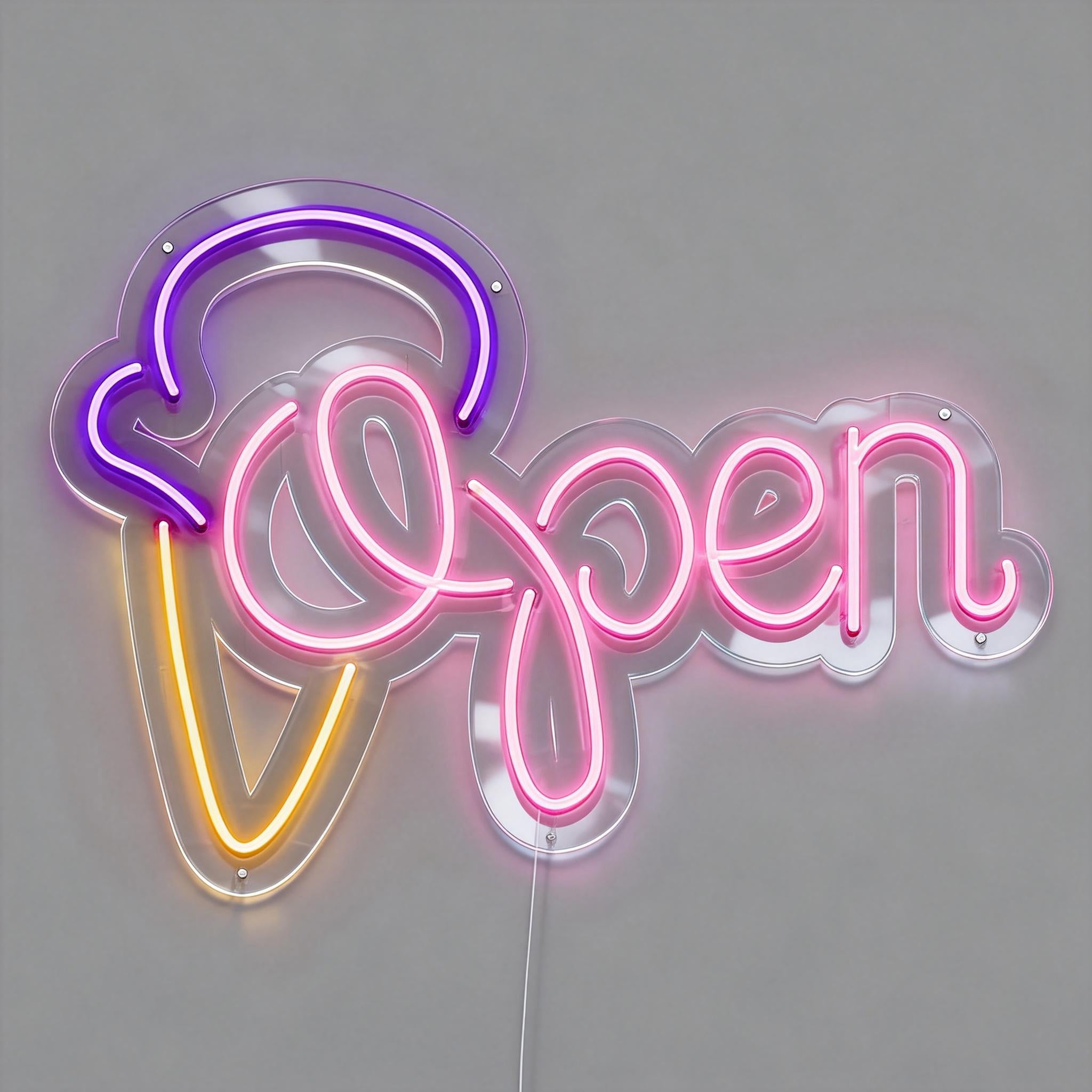 Ice Cream Open Neon Sign