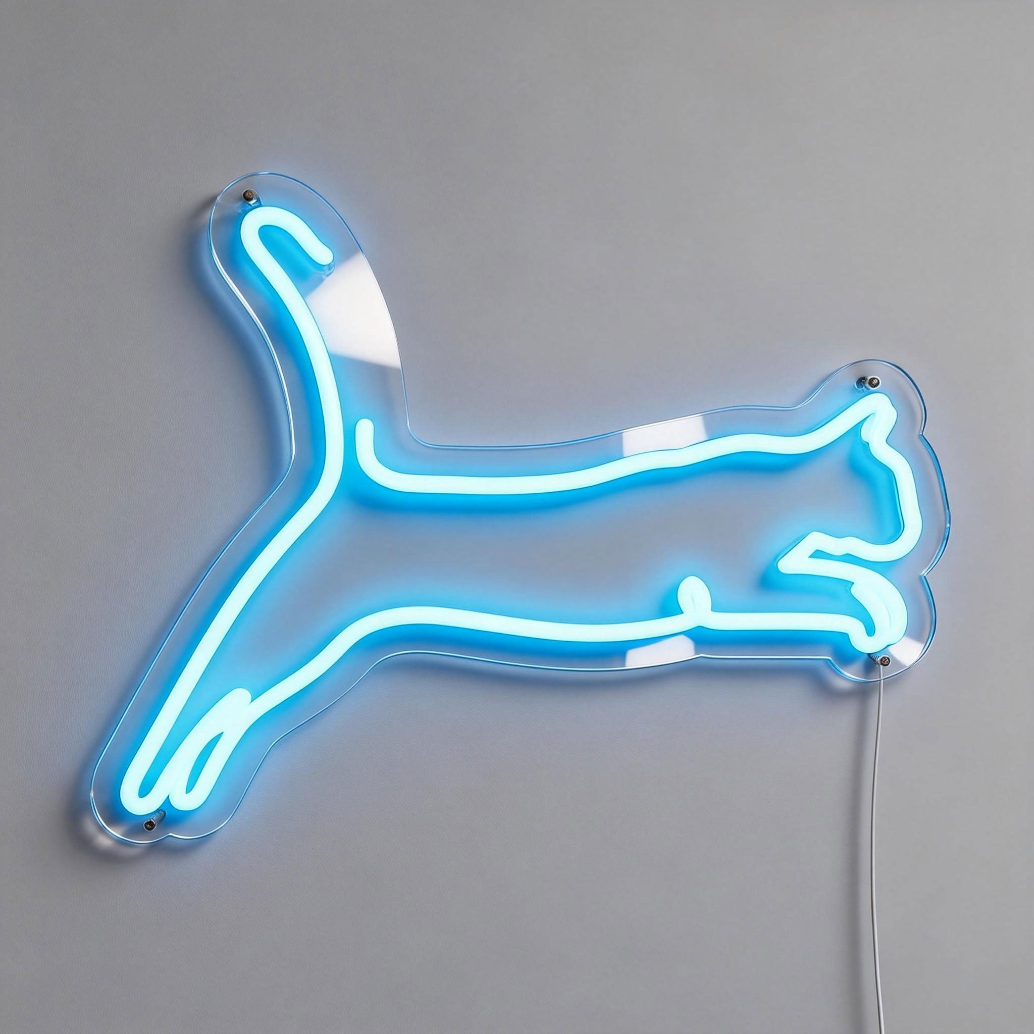 Leaping Kitten Cat Neon Sign