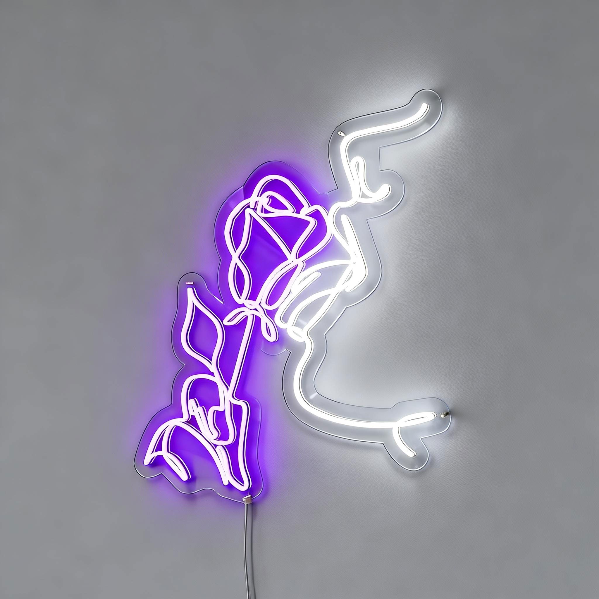 Licking Rose Flower Neon Sign