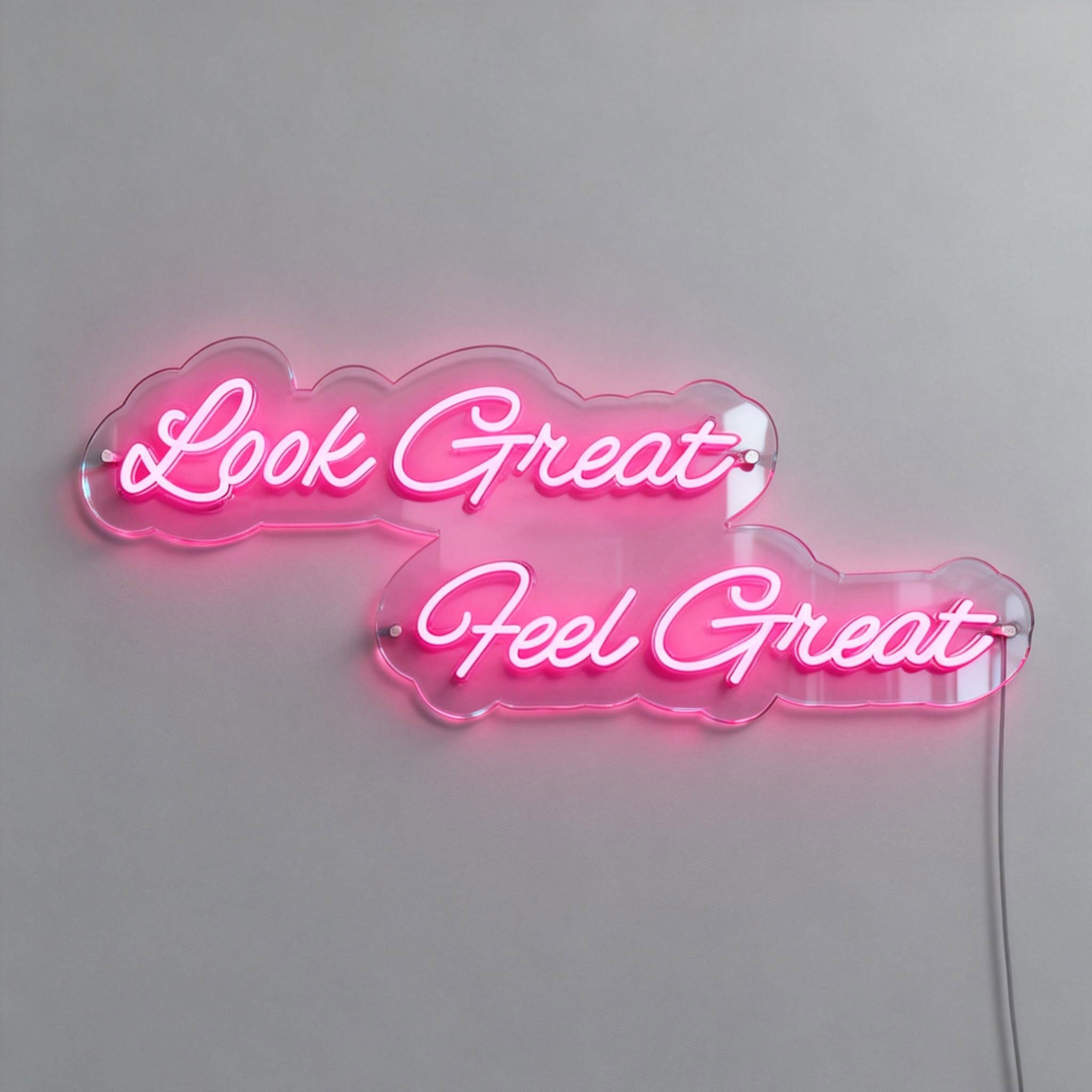 Look Great Feel Great Gym Neon Sign