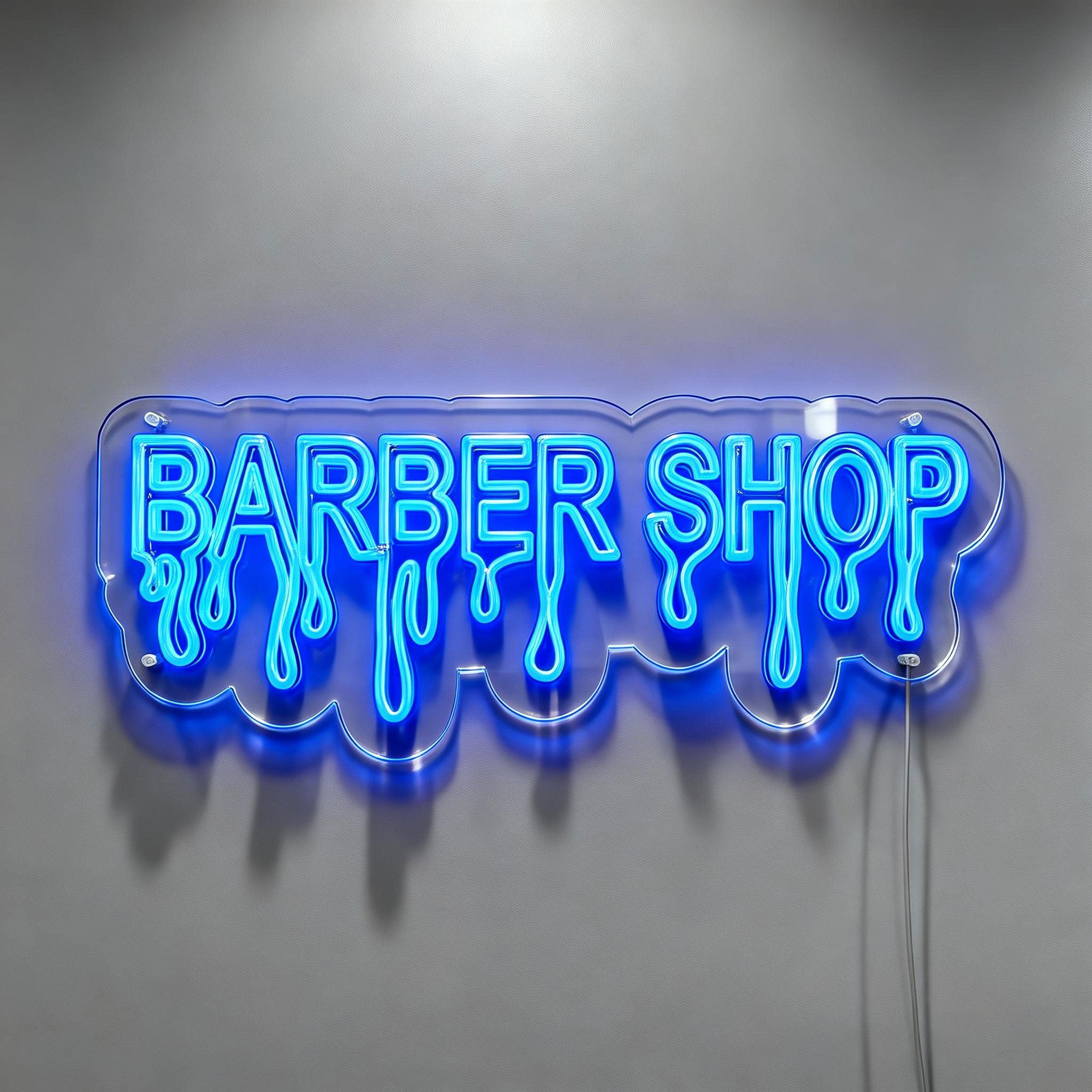 Melting Barber Shop Neon Sign