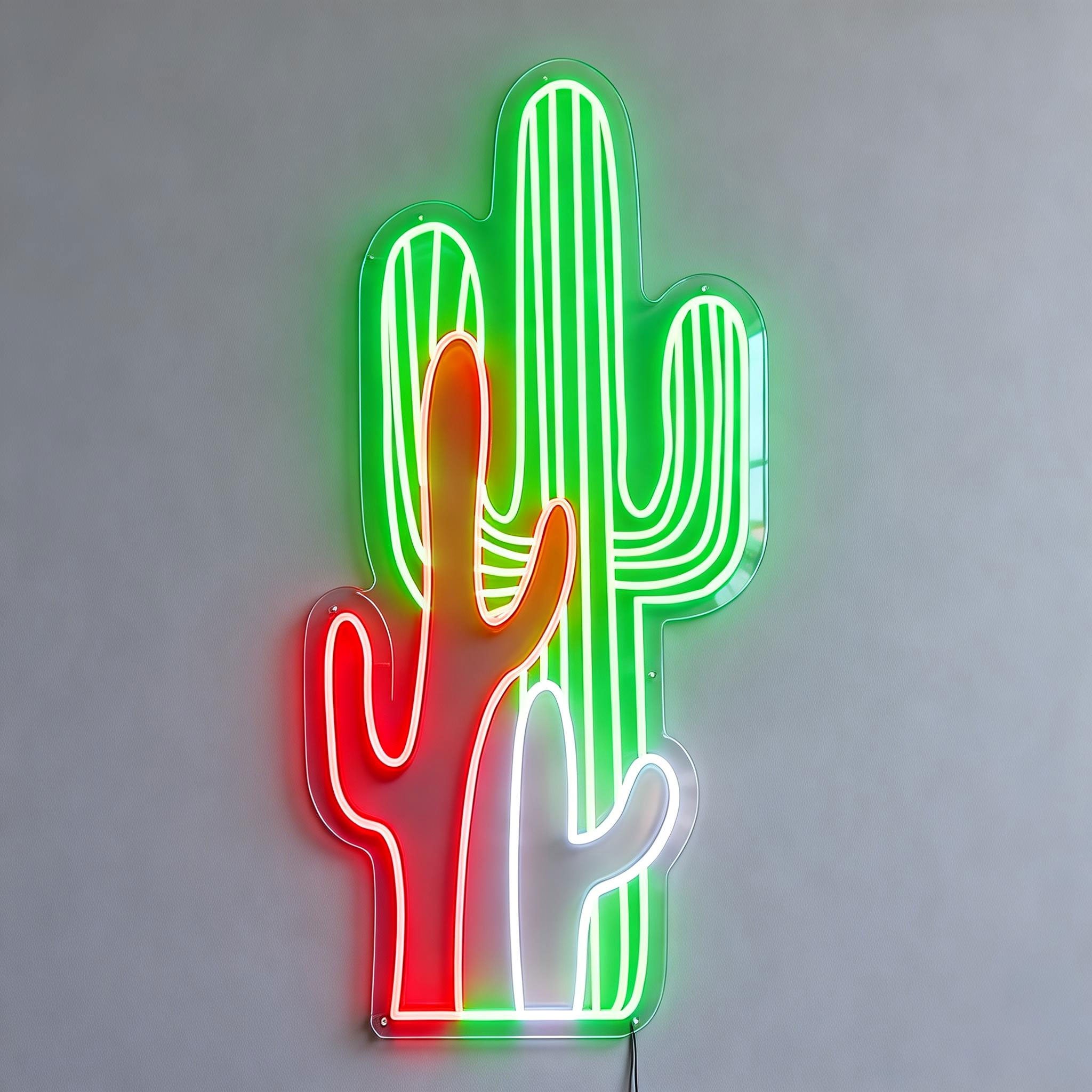 Multicolor Cactus Neon Sign