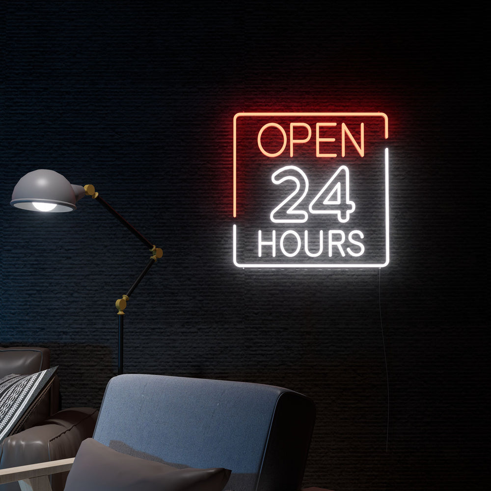 Neon Open 24 Hours Sign — NeonsignLife™ | Custom LED Neon Sign & Wall ...